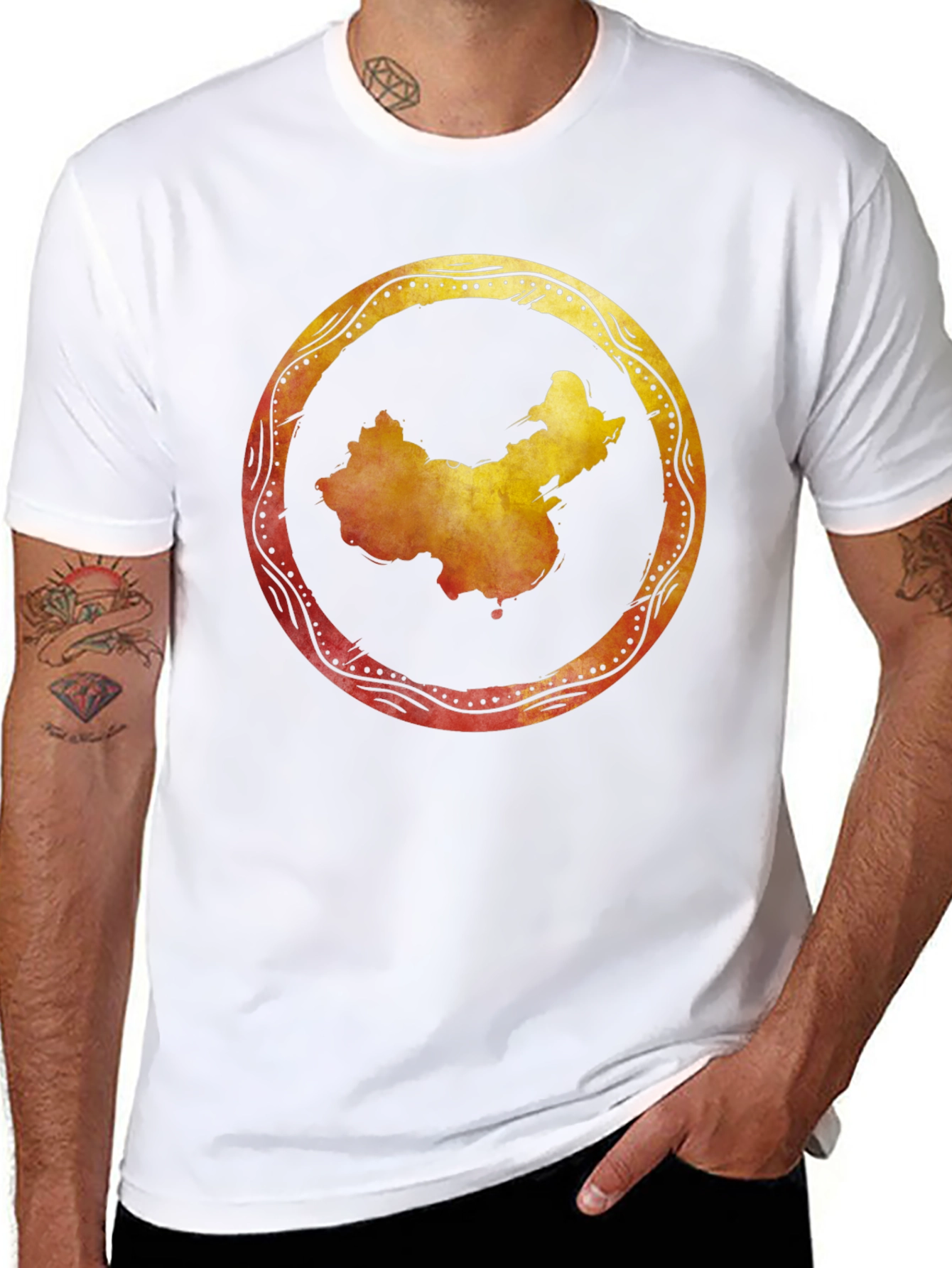 China Map Graphic Tee - Stylish Black Shirt