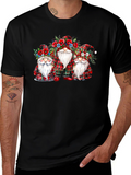 Festive Gnome Trio Graphic Tee - Holiday Style!