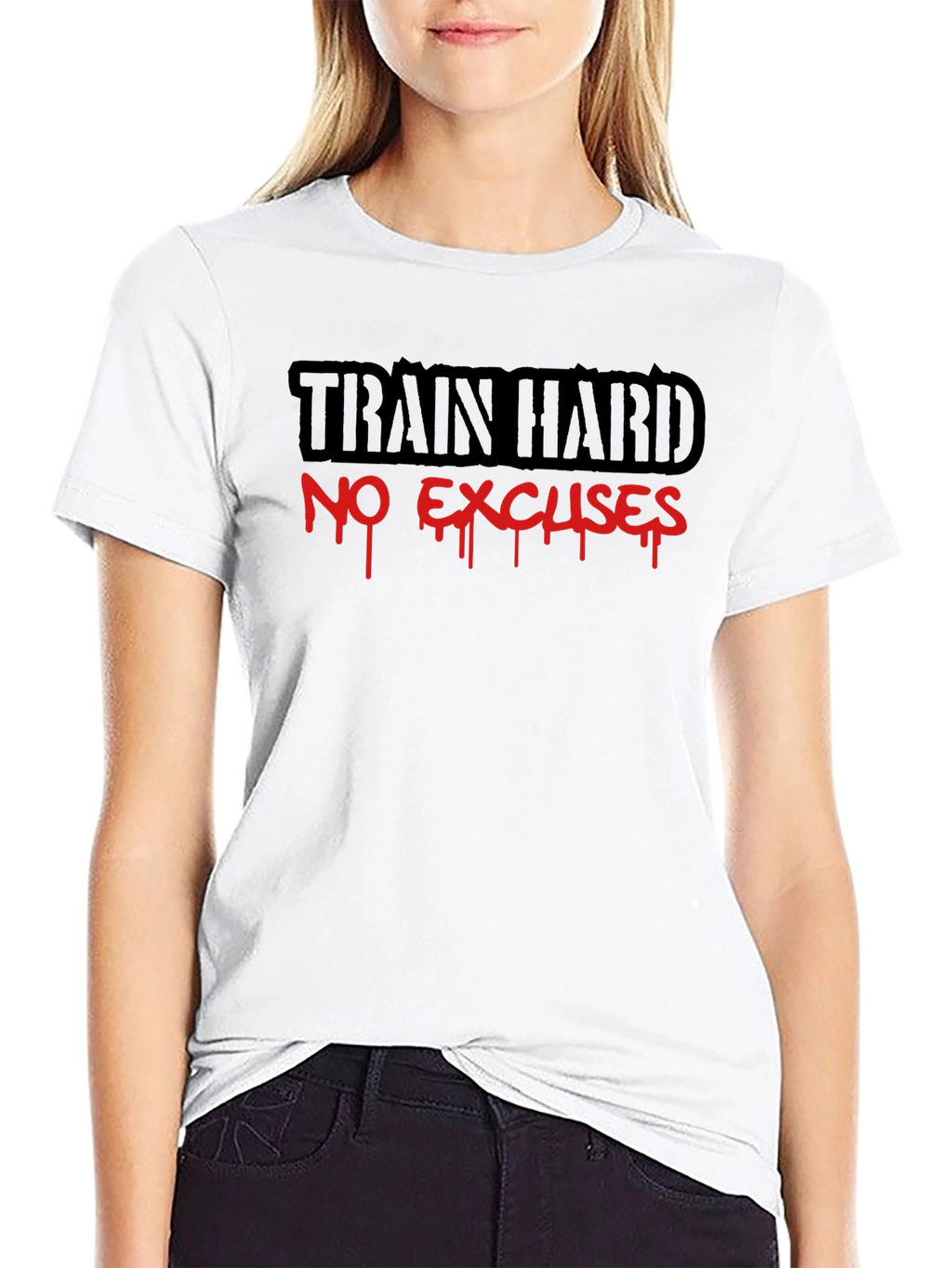 Train Hard No Excuses Black T-Shirt