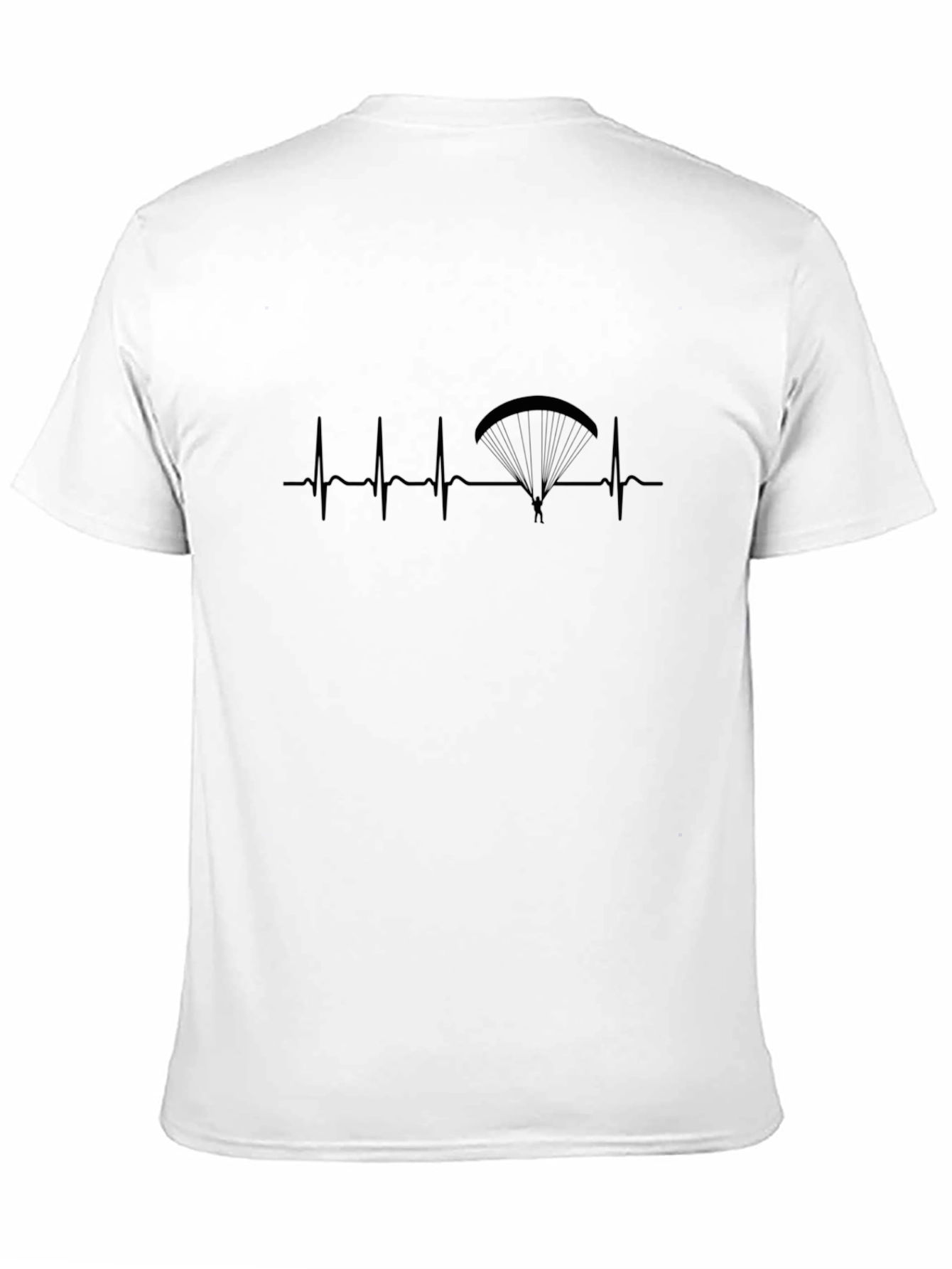 Paragliding Heartbeat T-Shirt - Black Graphic Tee
