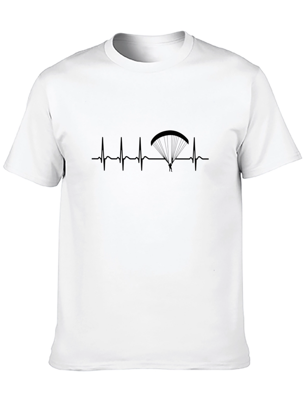 Paragliding Heartbeat T-Shirt - Black Graphic Tee