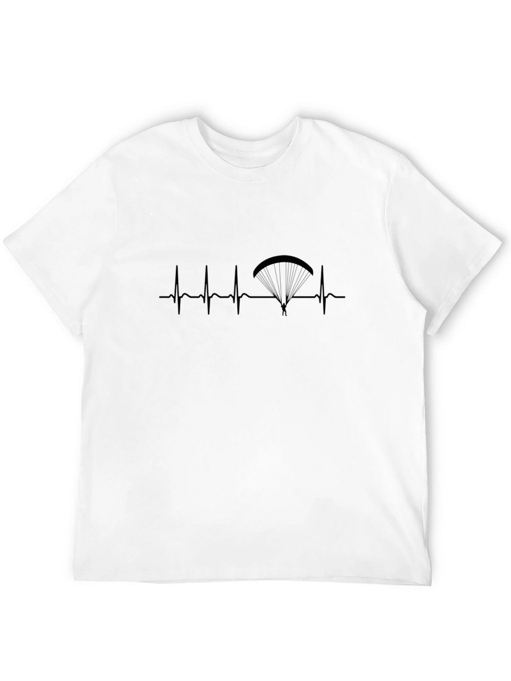 Paragliding Heartbeat T-Shirt - Black Graphic Tee