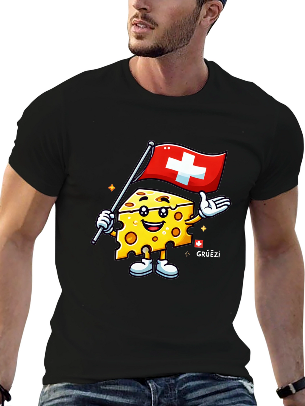 Swiss Cheese Cartoon T-Shirt