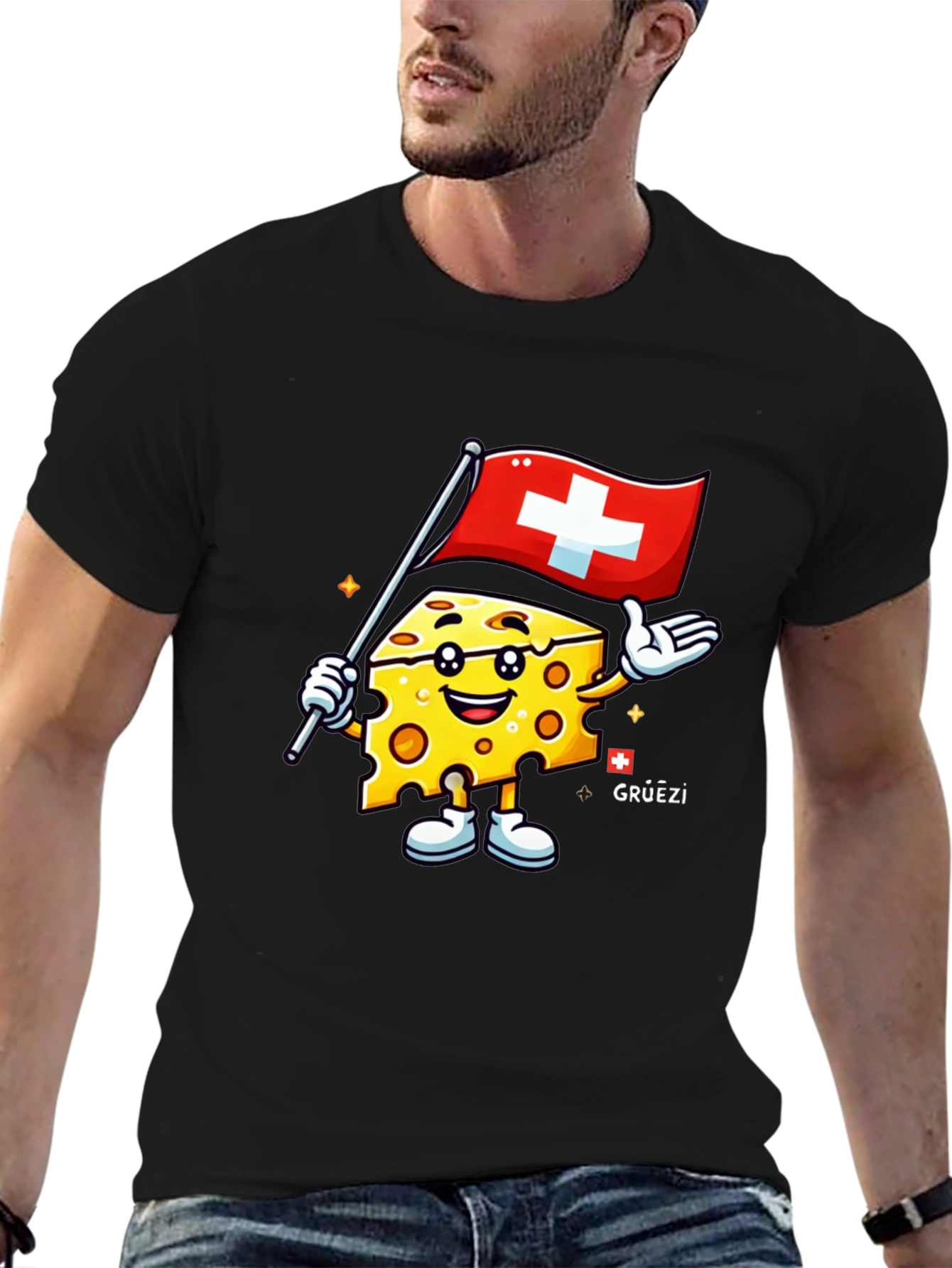 Swiss Cheese Cartoon T-Shirt