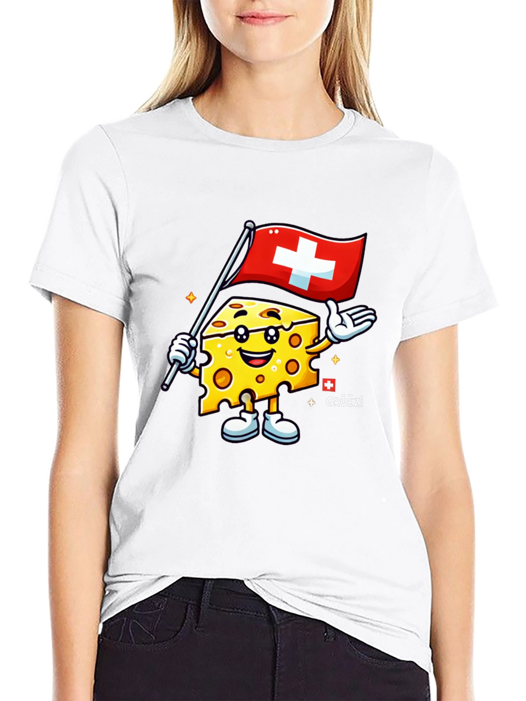 Swiss Cheese Cartoon T-Shirt
