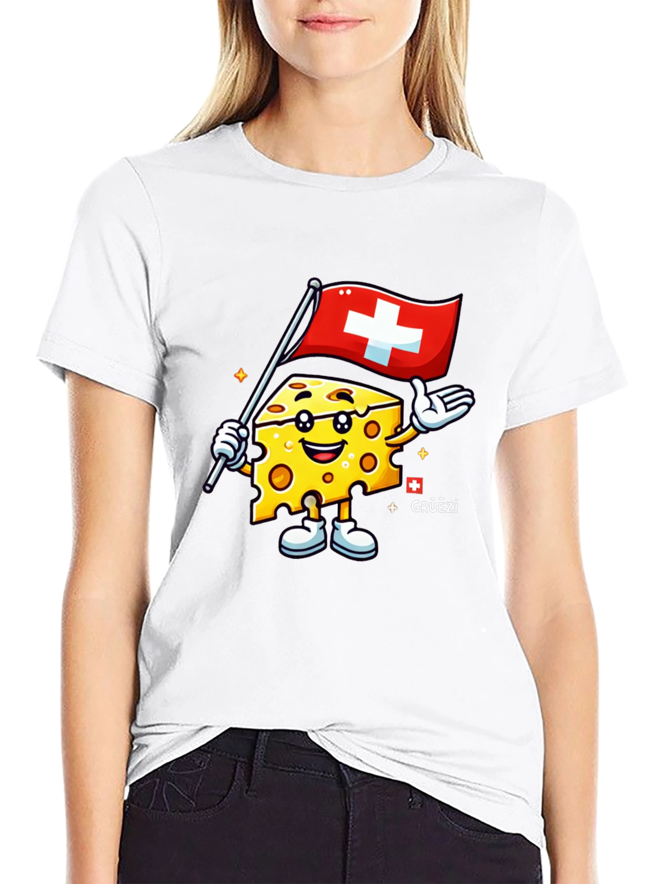 Swiss Cheese Cartoon T-Shirt