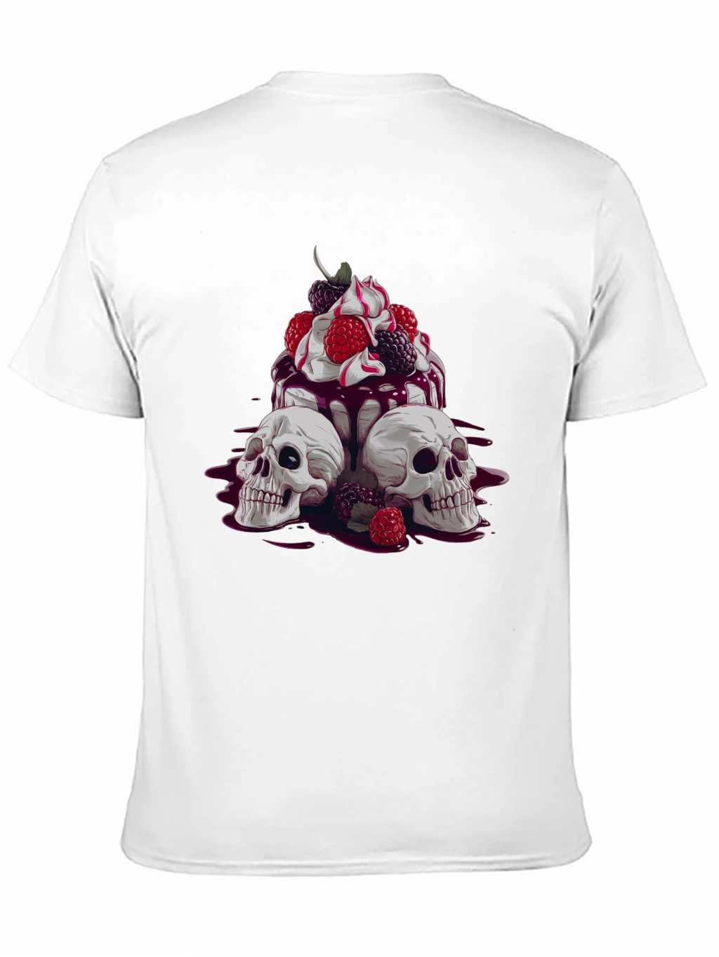 Skull & Berries Graphic Tee - Edgy Casual Wear