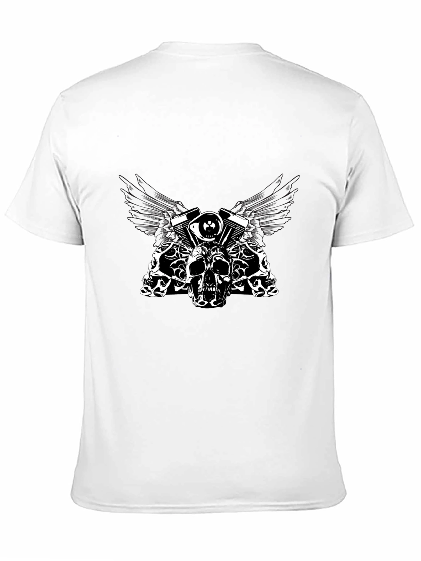 Skull & Engine Graphic Tee - Black