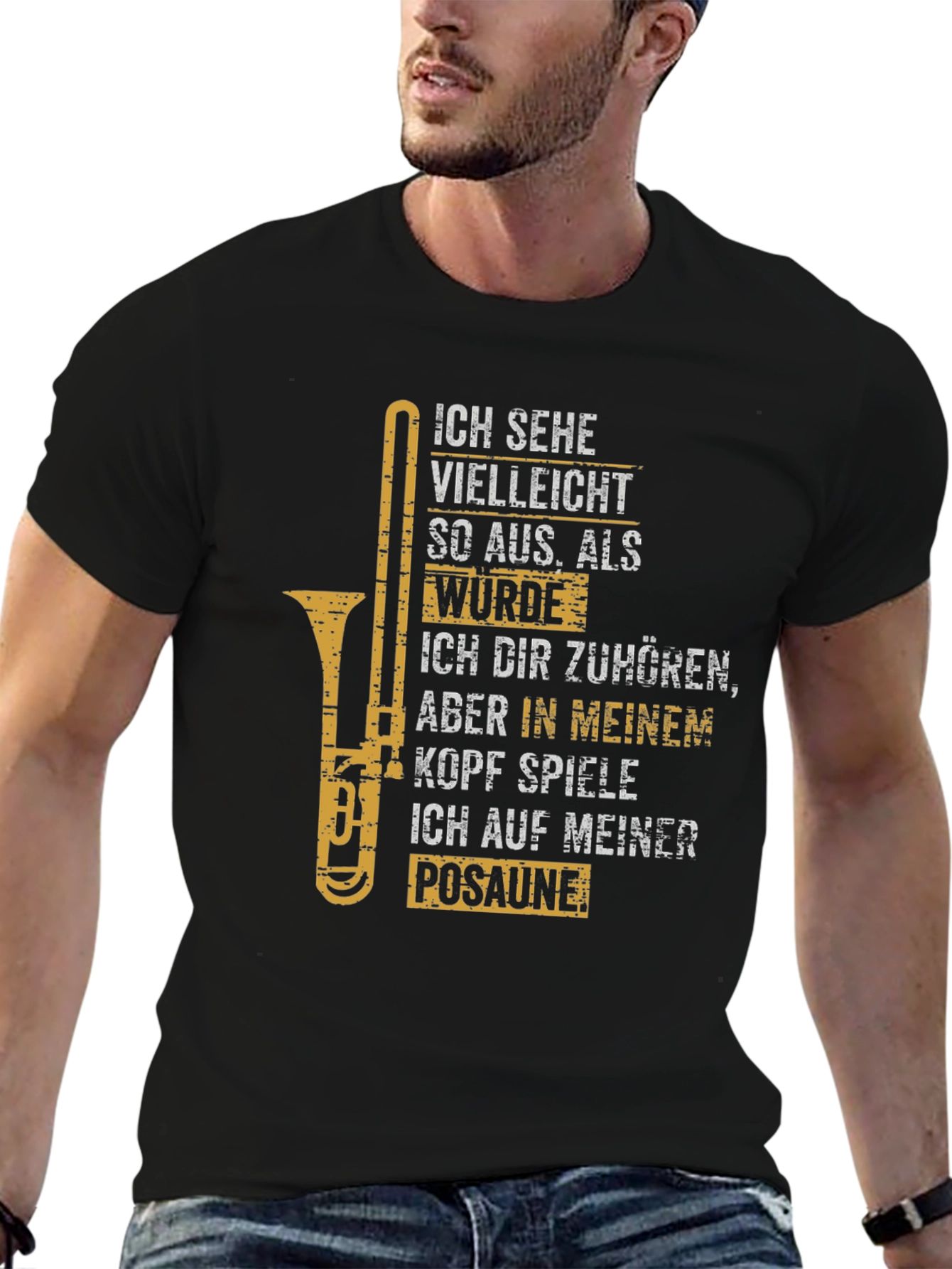 Trombone Player T-Shirt:  I Play Trombone In My Head