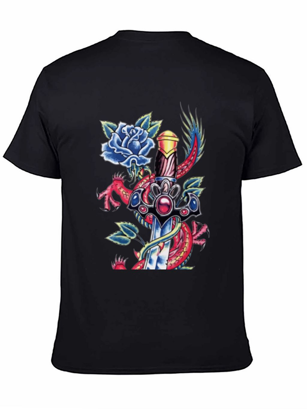Dragon Sword Tattoo Graphic Mens Tee