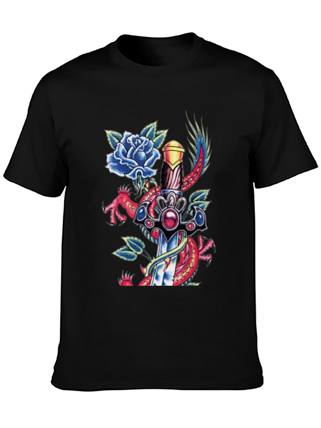 Dragon Sword Tattoo Graphic Mens Tee