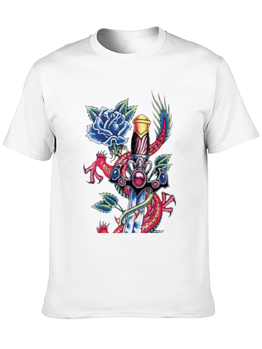 Dragon Sword Tattoo Graphic Mens Tee