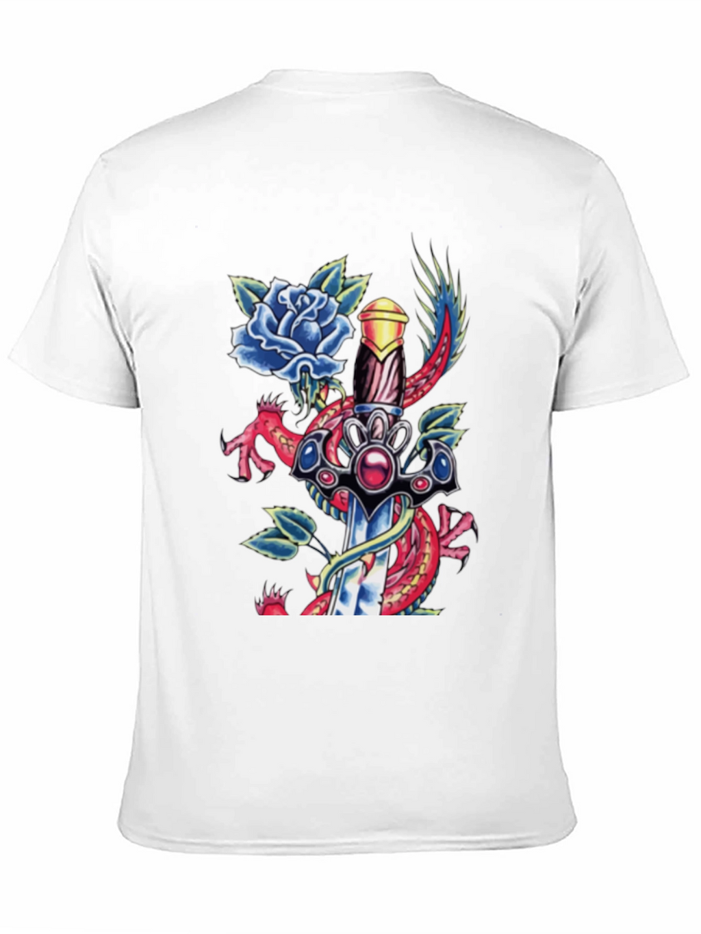 Dragon Sword Tattoo Graphic Mens Tee