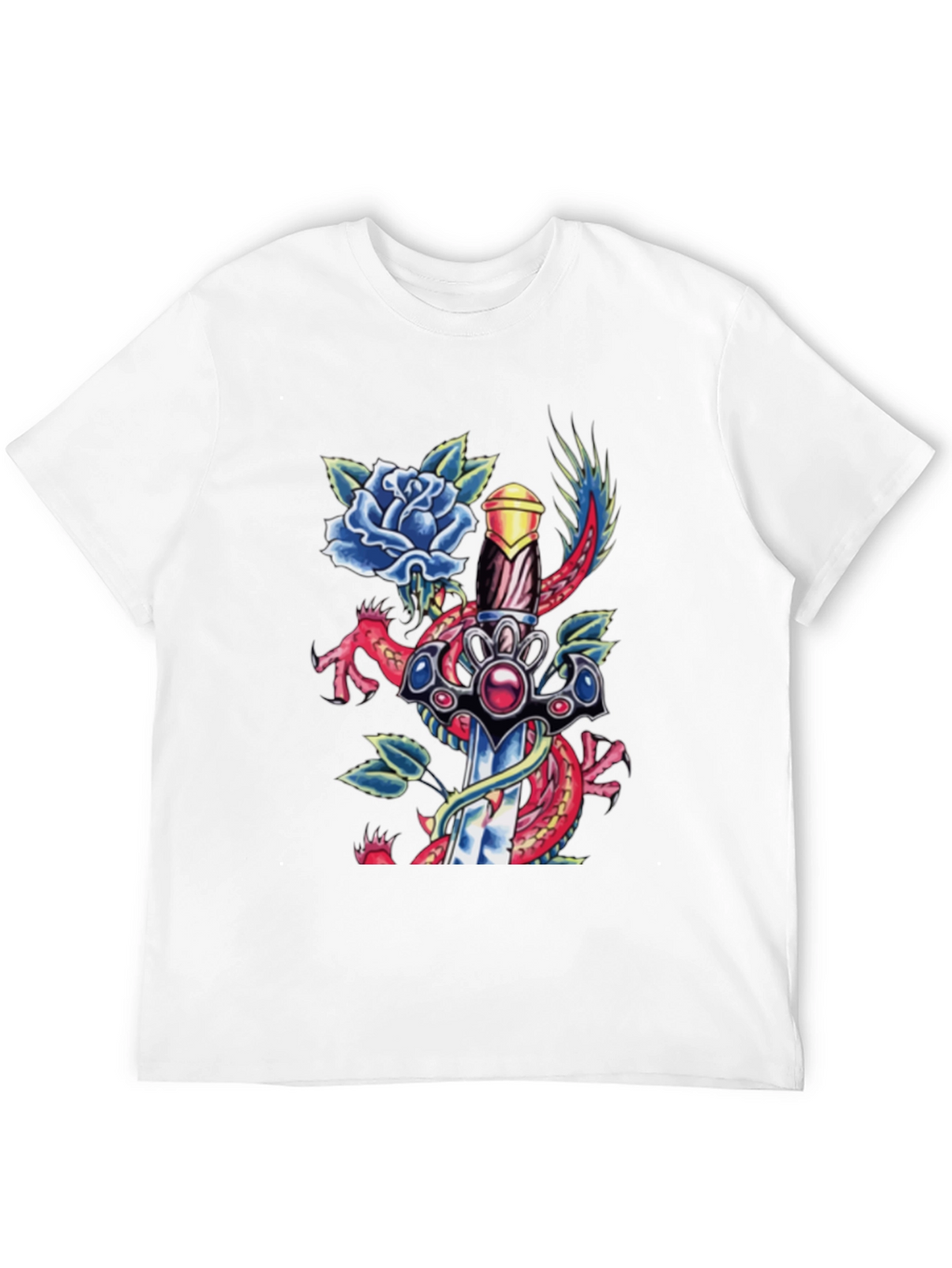 Dragon Sword Tattoo Graphic Mens Tee