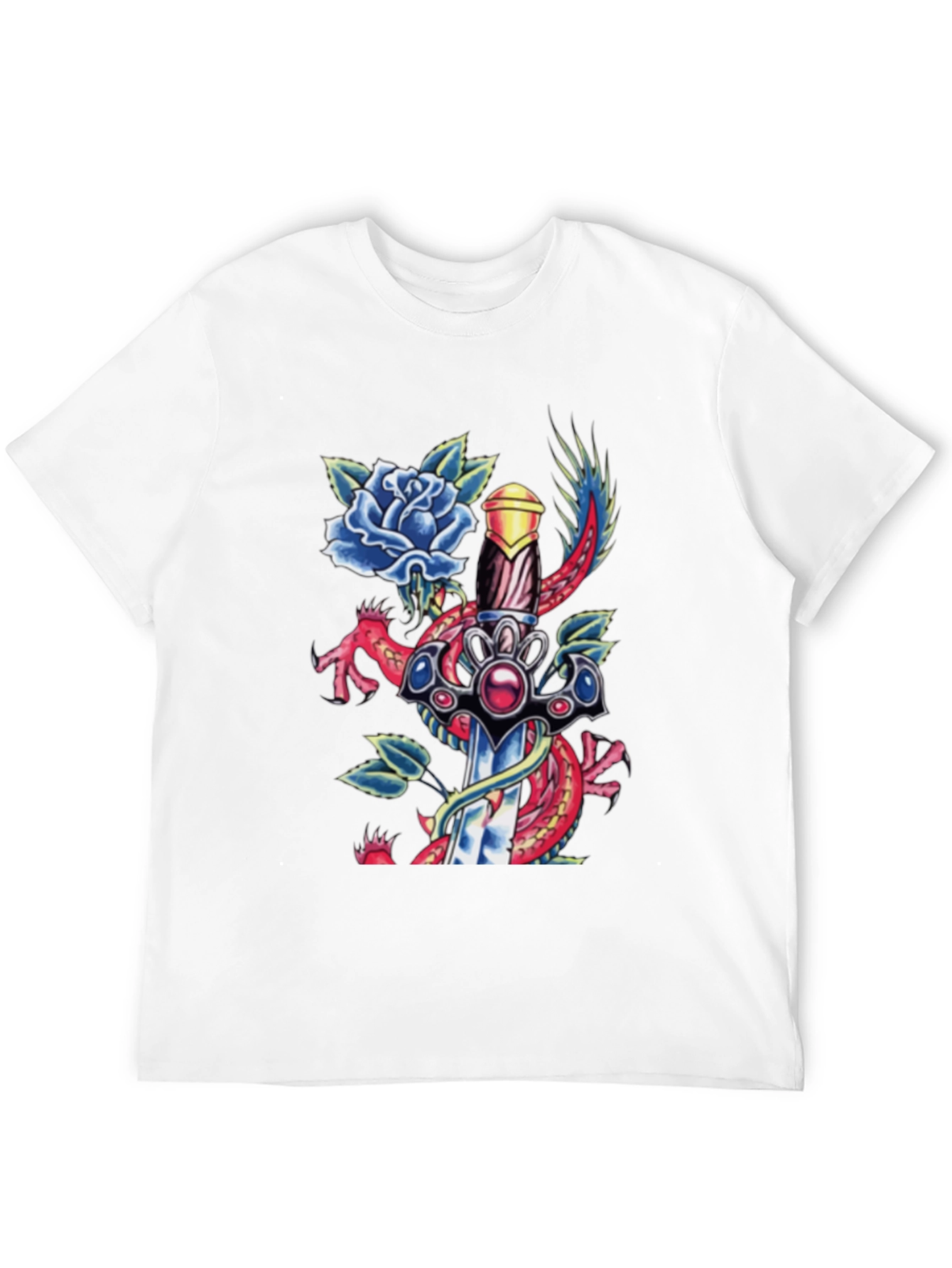 Dragon Sword Tattoo Graphic Mens Tee