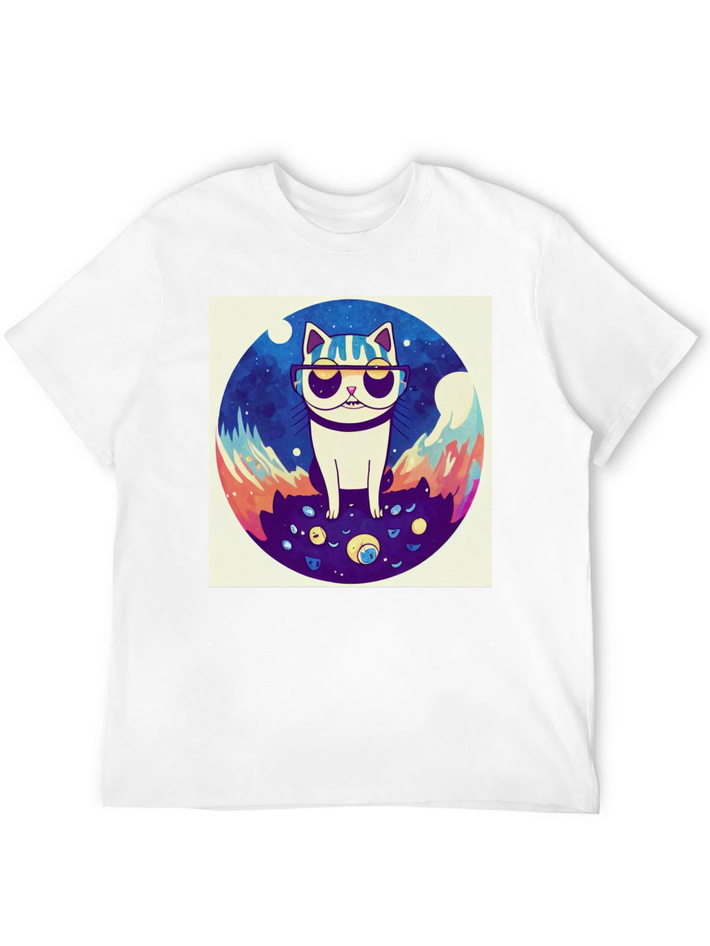Cool Cat Graphic Tee - Black Cotton Shirt