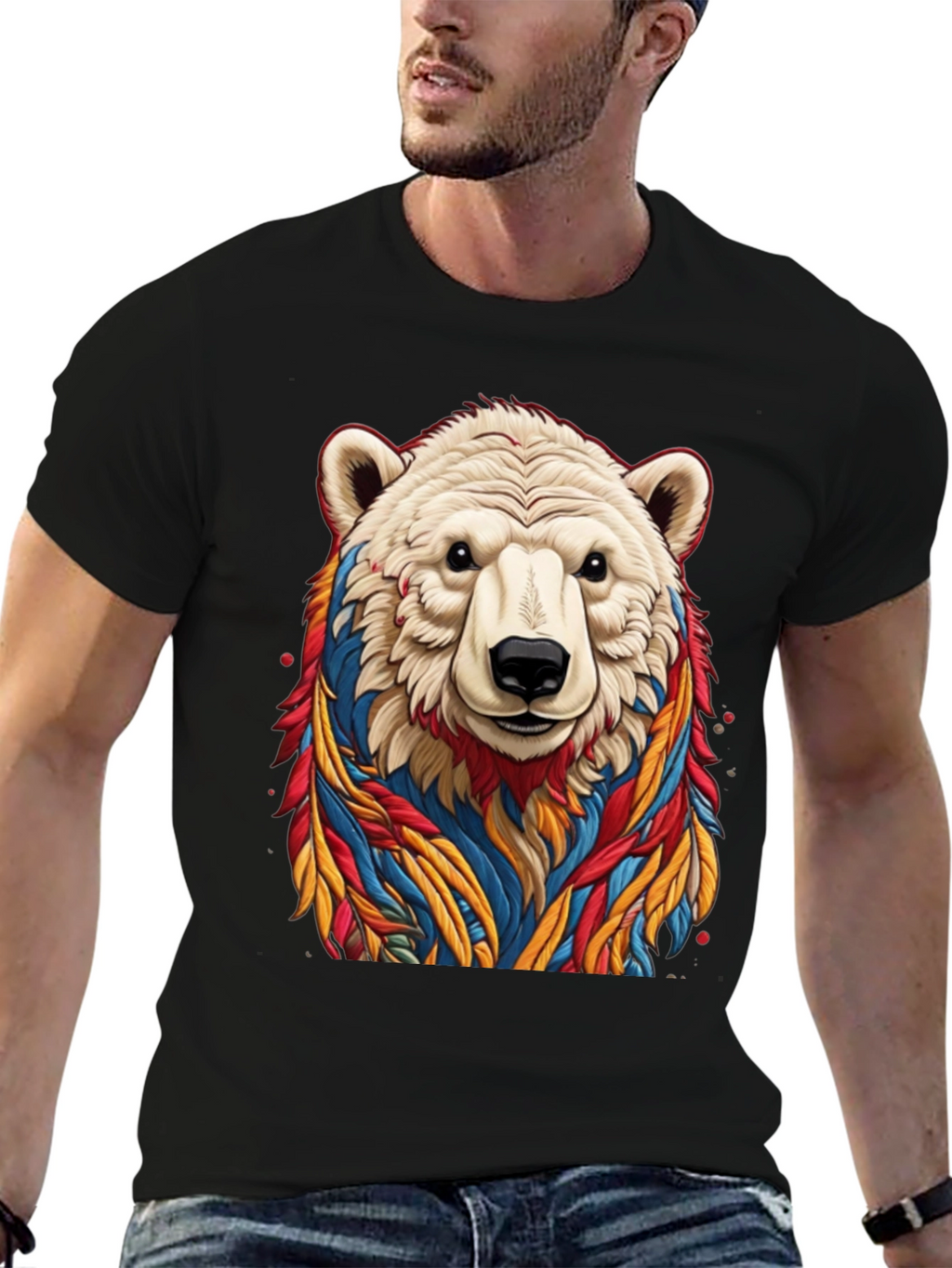 Cool Bear Graphic Tee - Black Cotton T-Shirt
