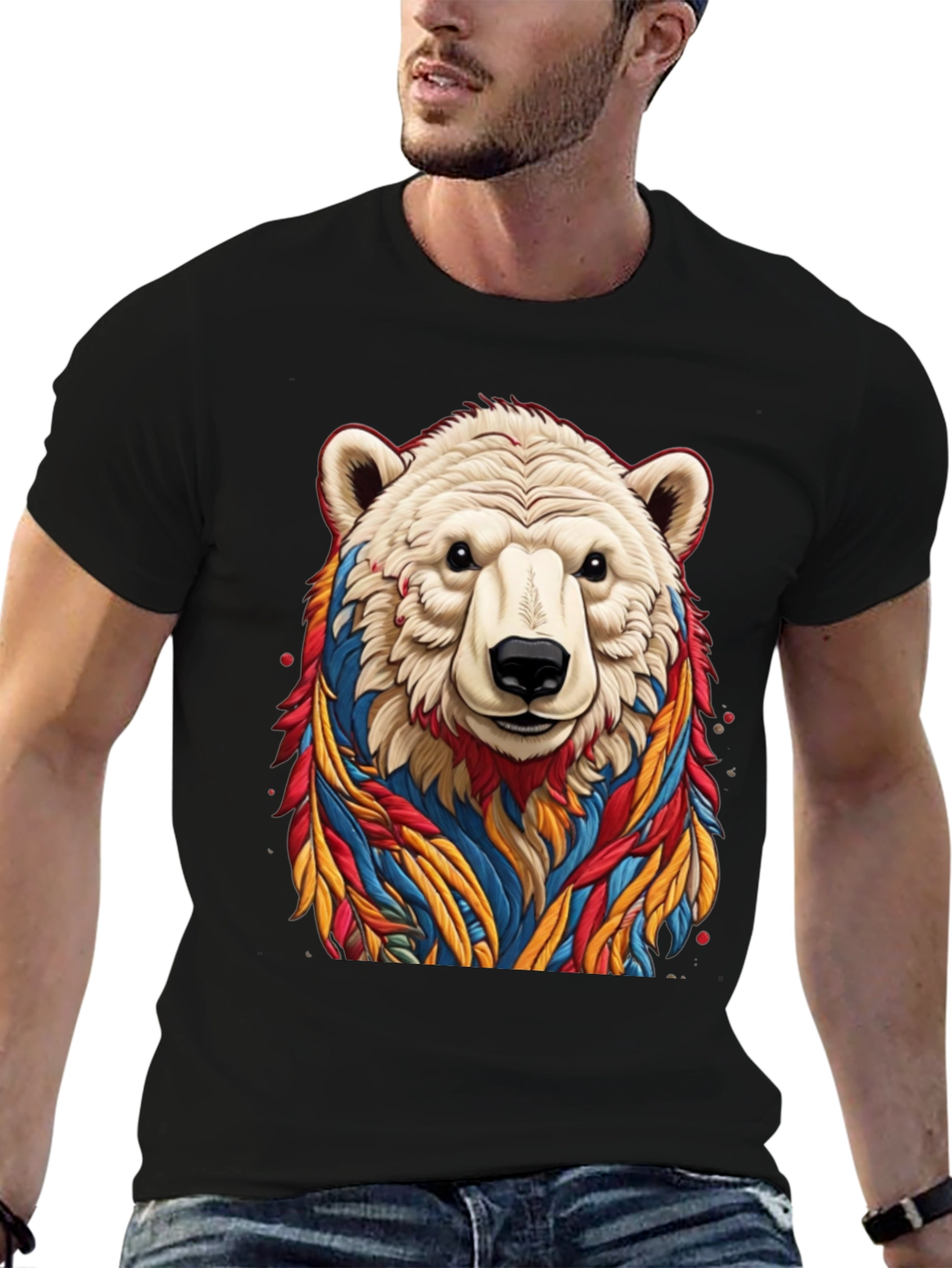 Cool Bear Graphic Tee - Black Cotton T-Shirt