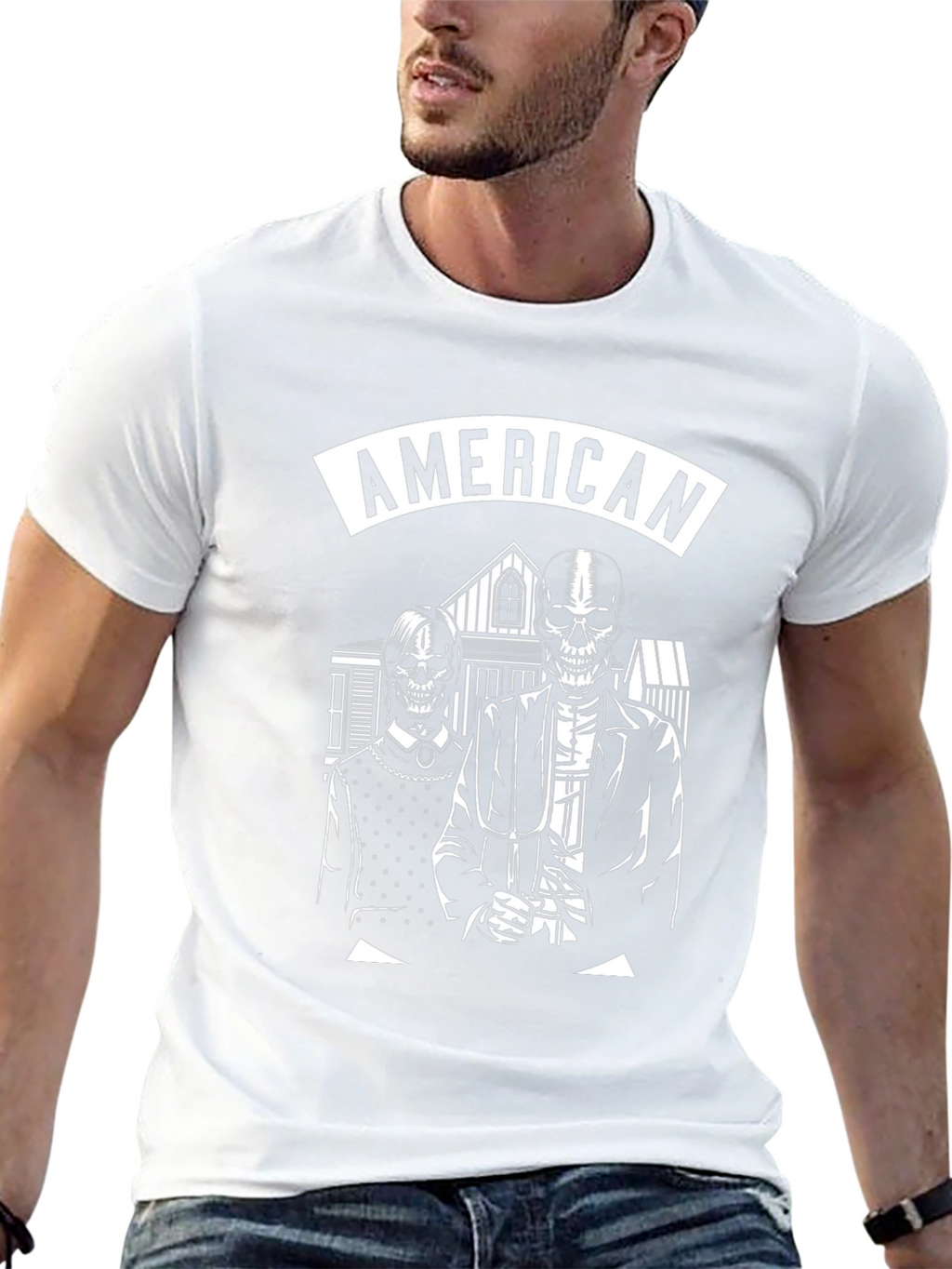 American Gothic Skeleton T-Shirt - Black