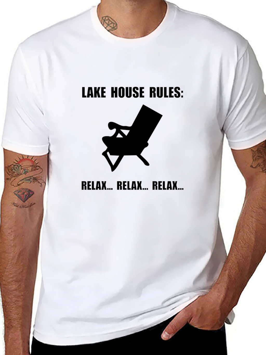 Lake House Rules Relax T-Shirt - Black Tee