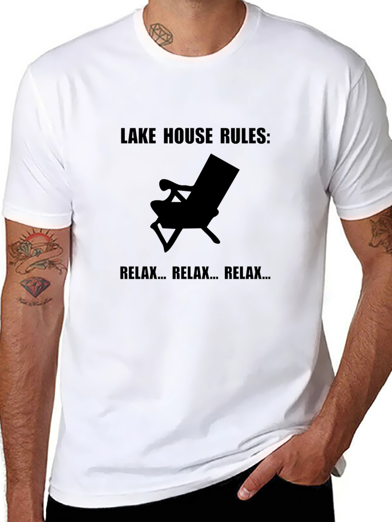 Lake House Rules Relax T-Shirt - Black Tee