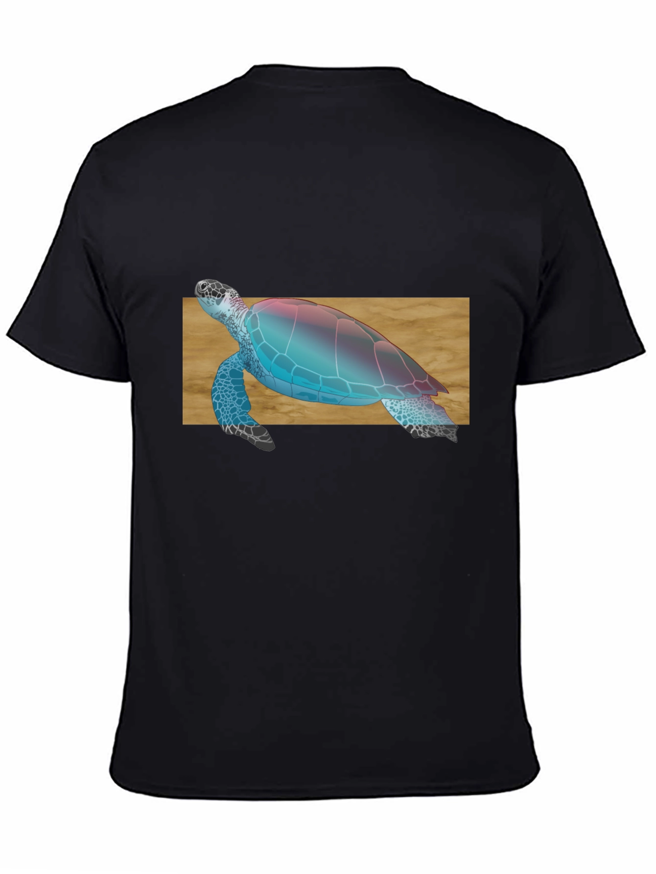 Sea Turtle Graphic Print Black T-Shirt