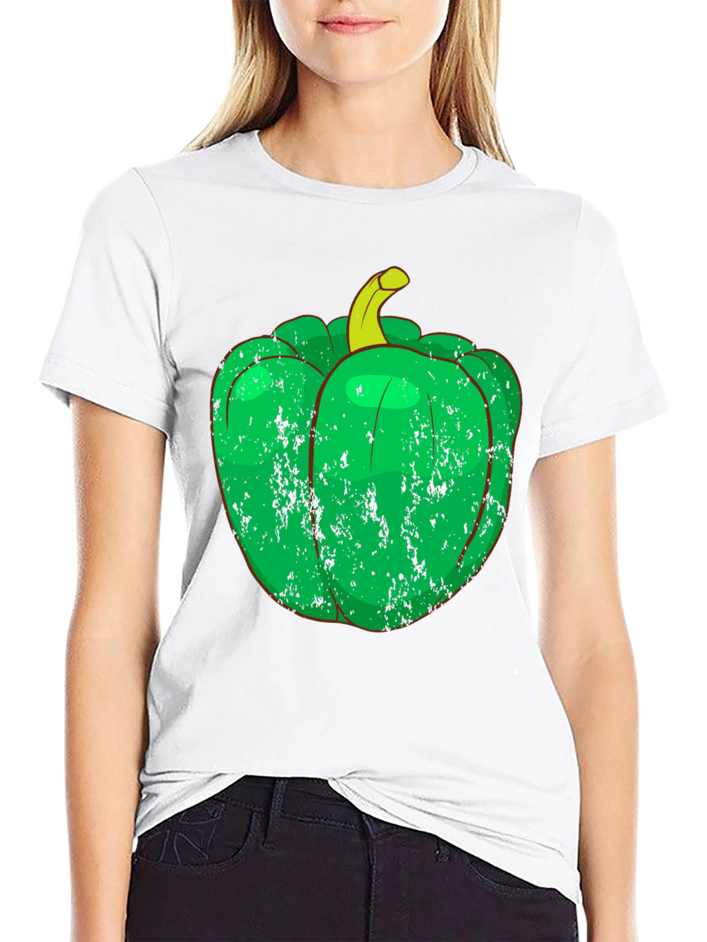 Green Pepper Graphic Tee - Unique Vegetable T-Shirt