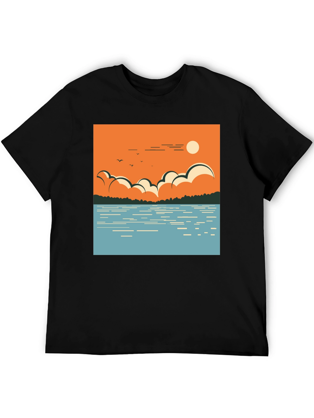 Lake Scene Graphic Tee - Nature Inspired Design
