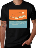 Lake Scene Graphic Tee - Nature Inspired Design