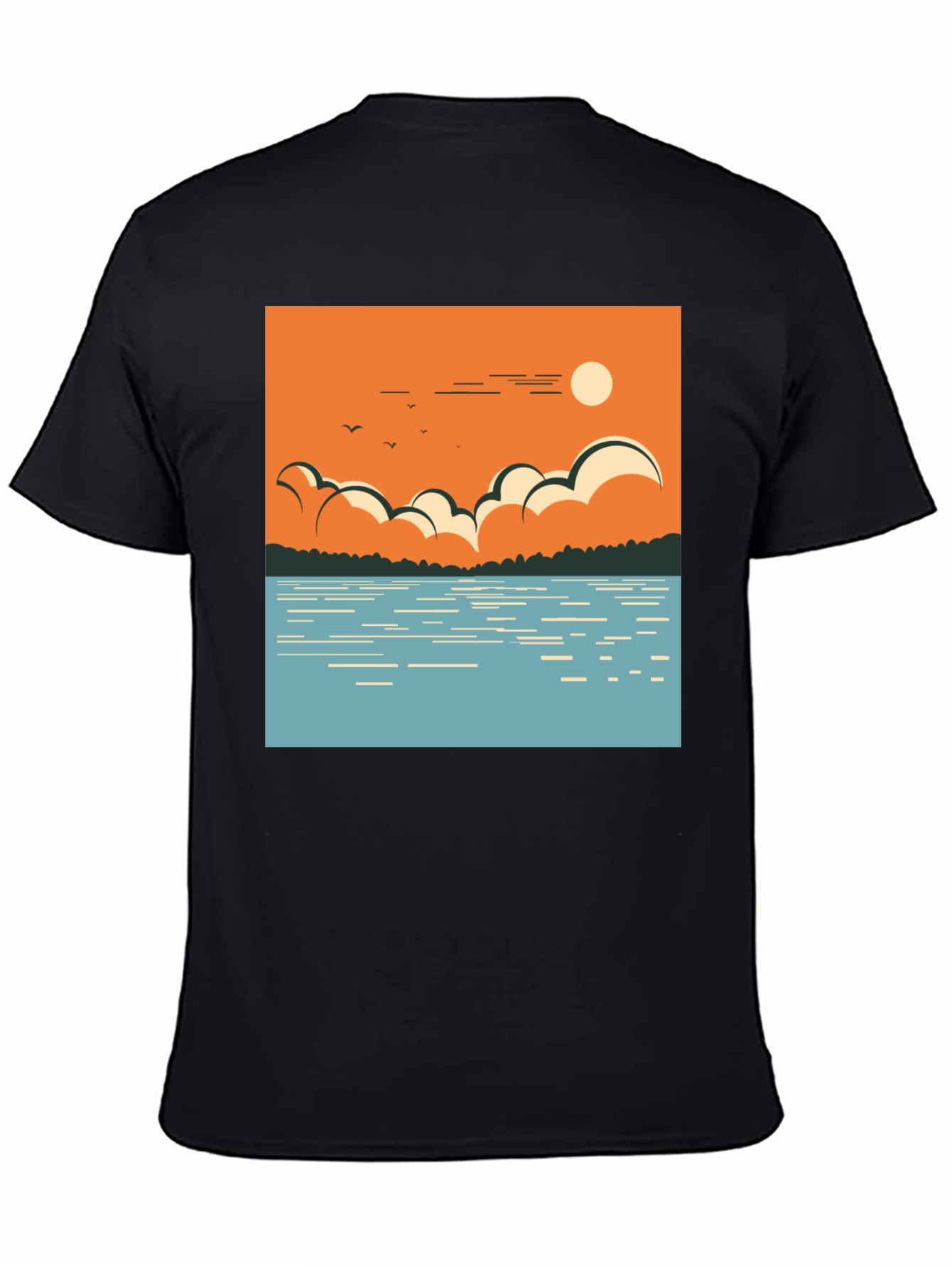 Lake Scene Graphic Tee - Nature Inspired Design