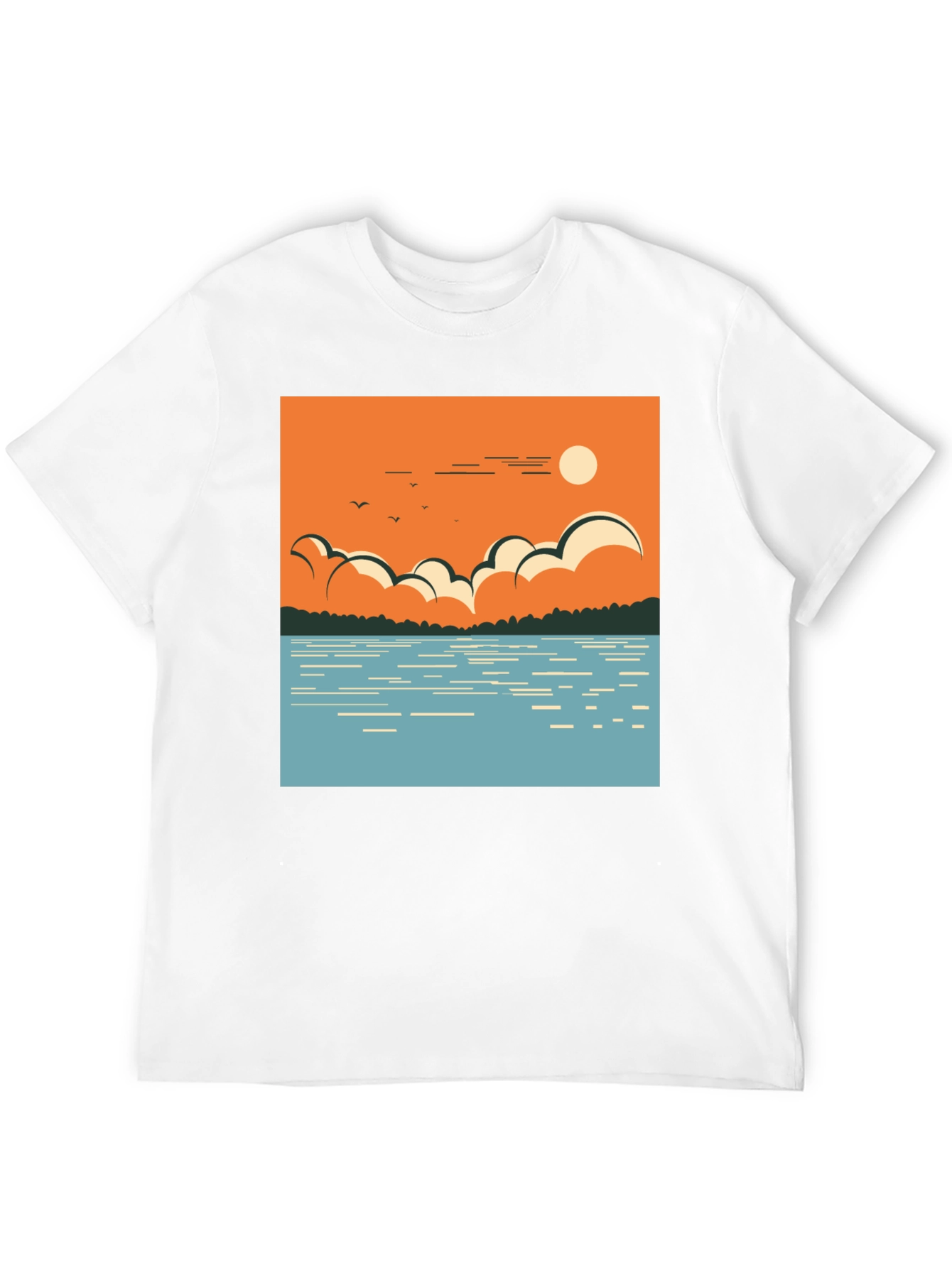 Lake Scene Graphic Tee - Nature Inspired Design