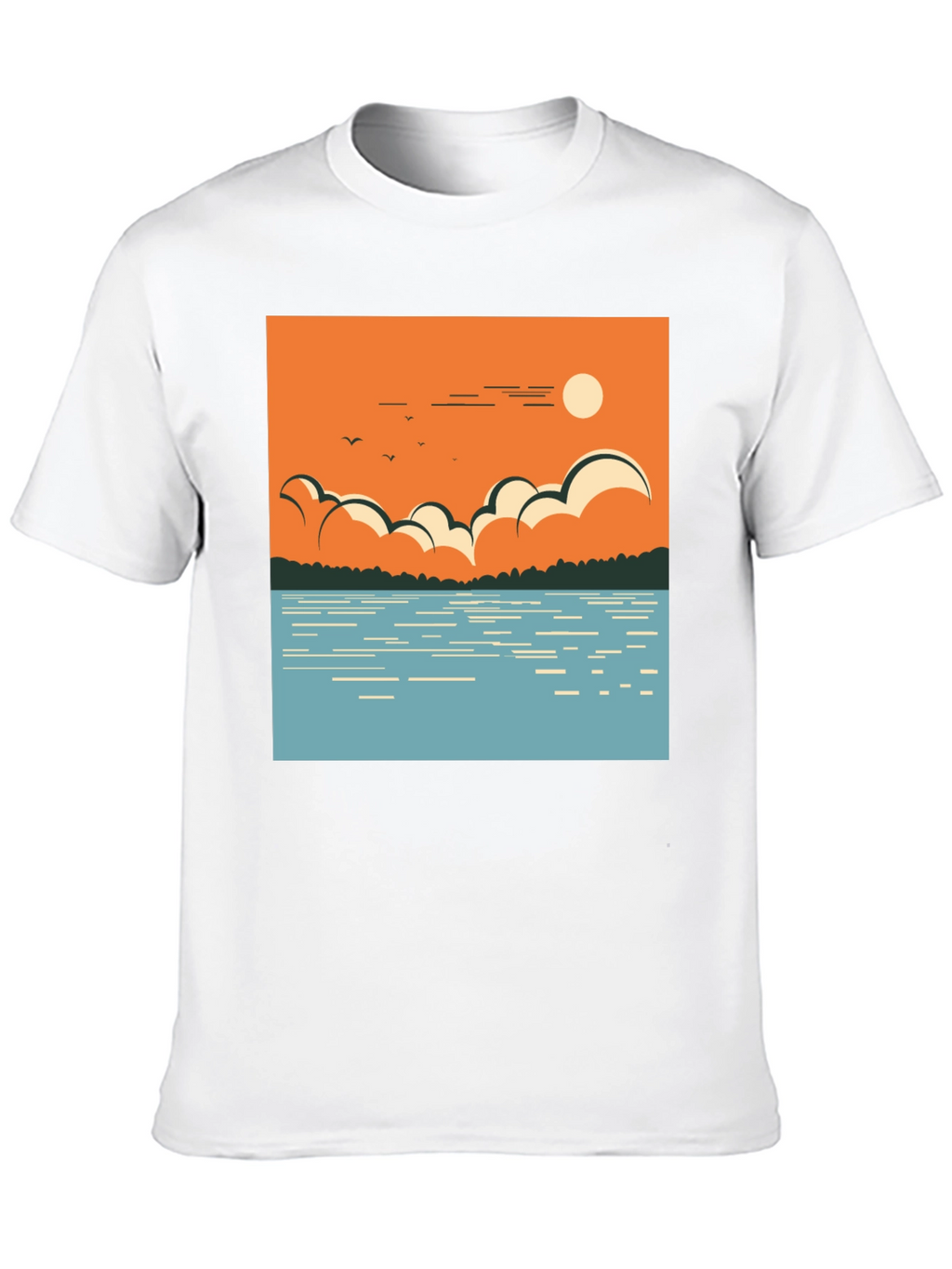 Lake Scene Graphic Tee - Nature Inspired Design