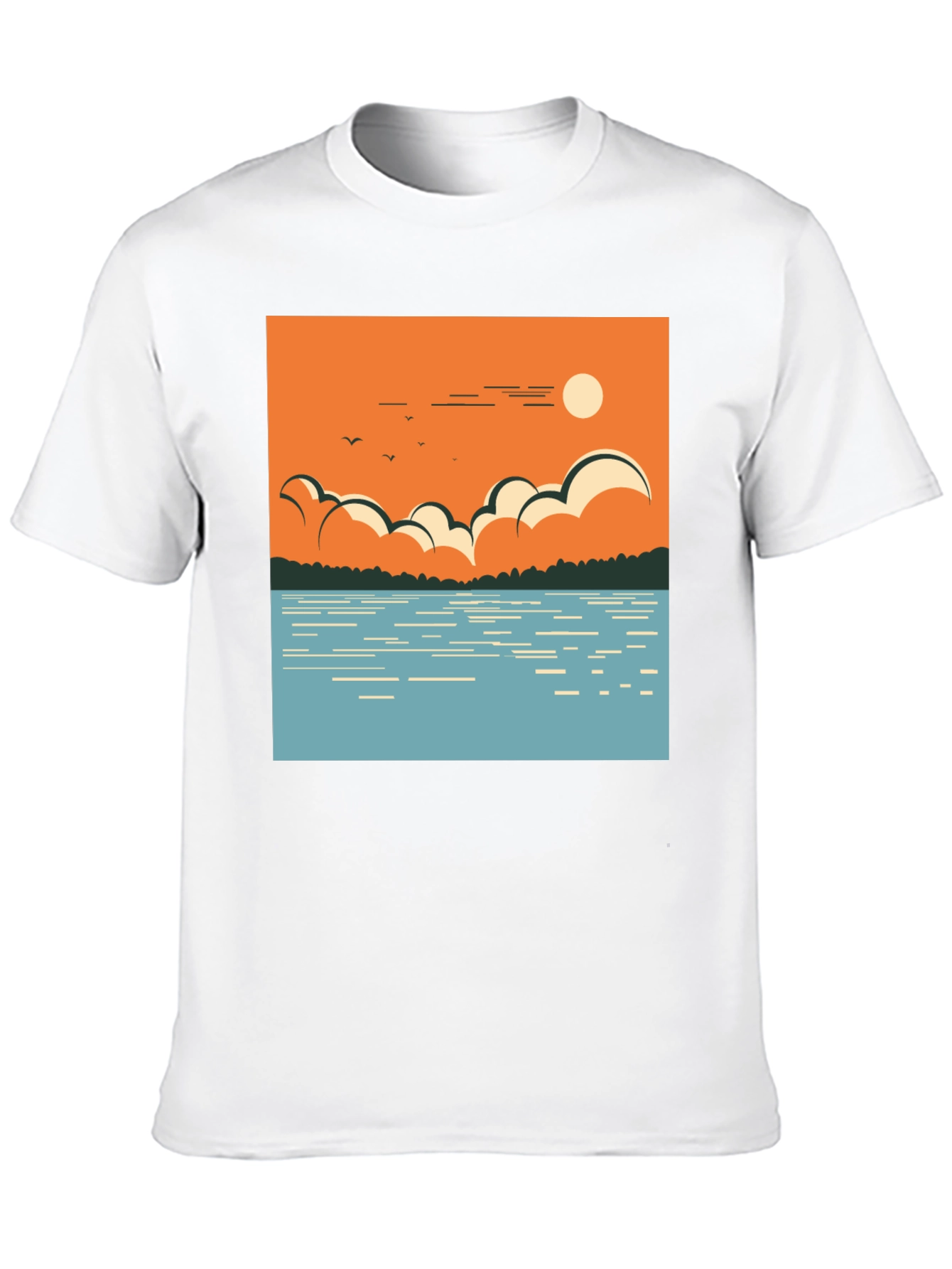 Lake Scene Graphic Tee - Nature Inspired Design