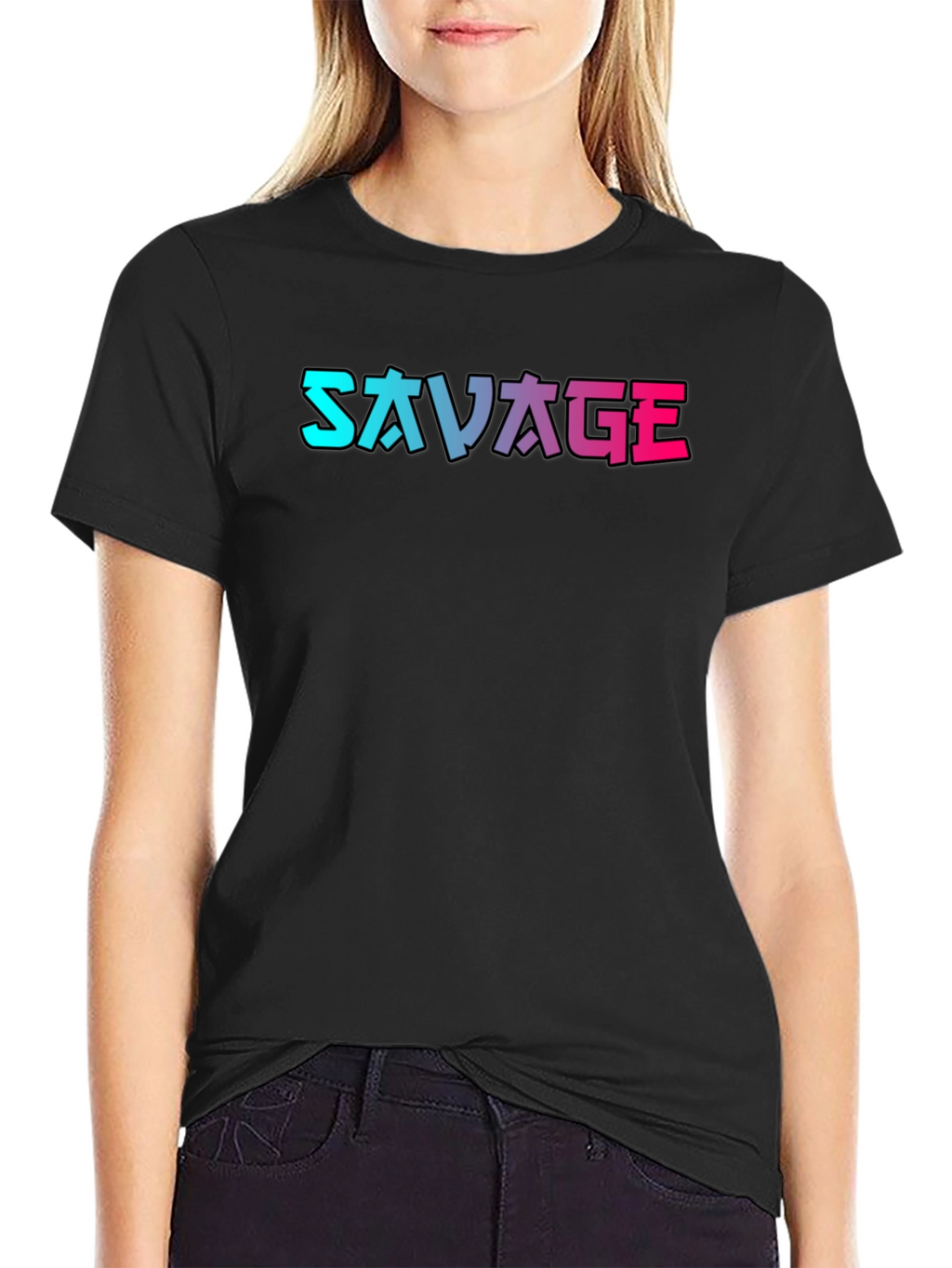 Savage Graphic Print Black T-Shirt
