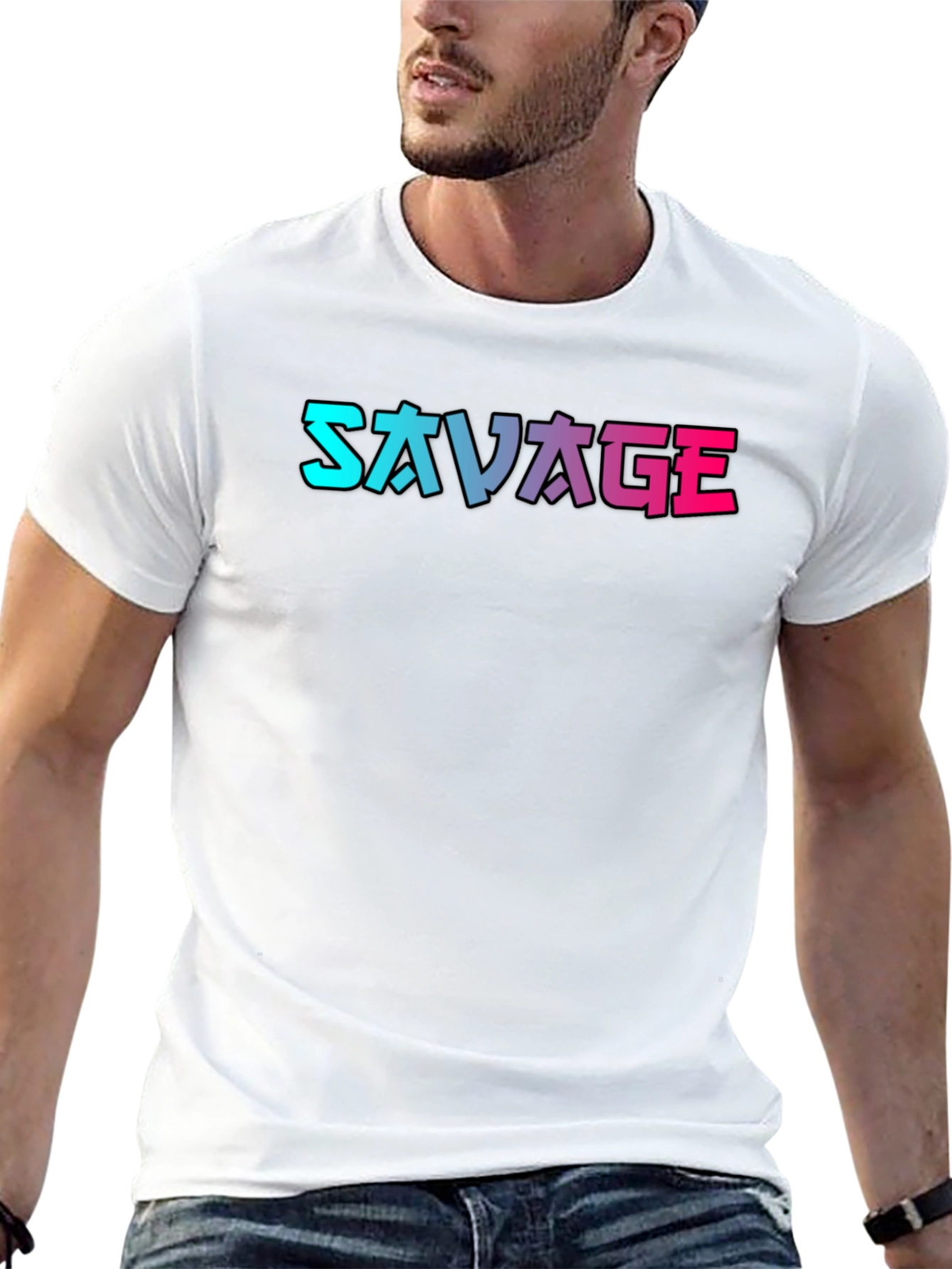 Savage Graphic Print Black T-Shirt