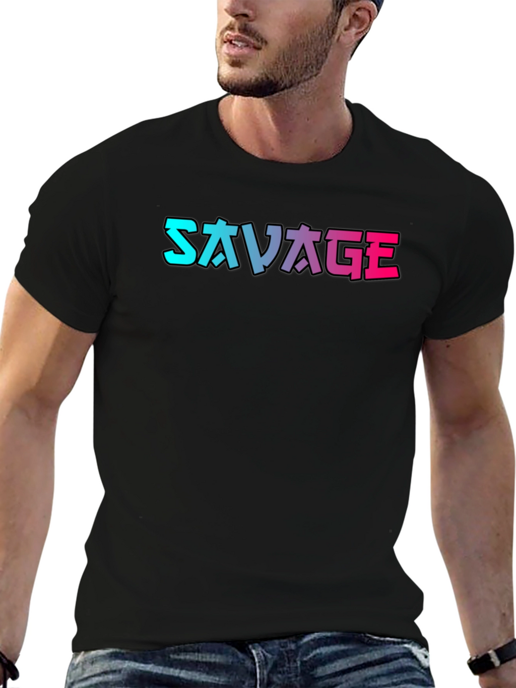 Savage Graphic Print Black T-Shirt