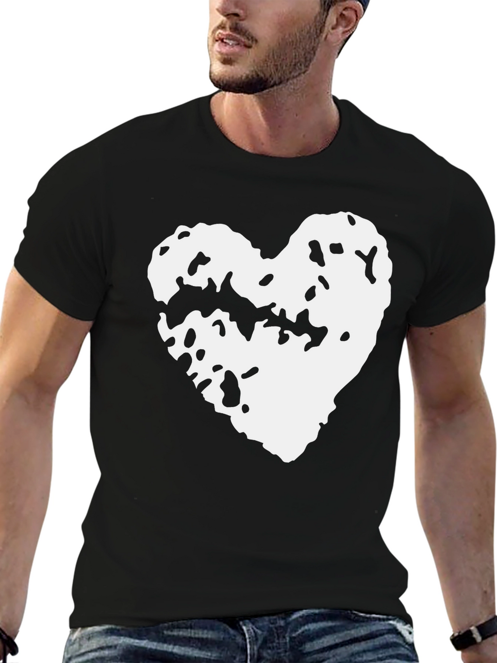 Abstract Heart Graphic T-Shirt - Soft Cotton Blend