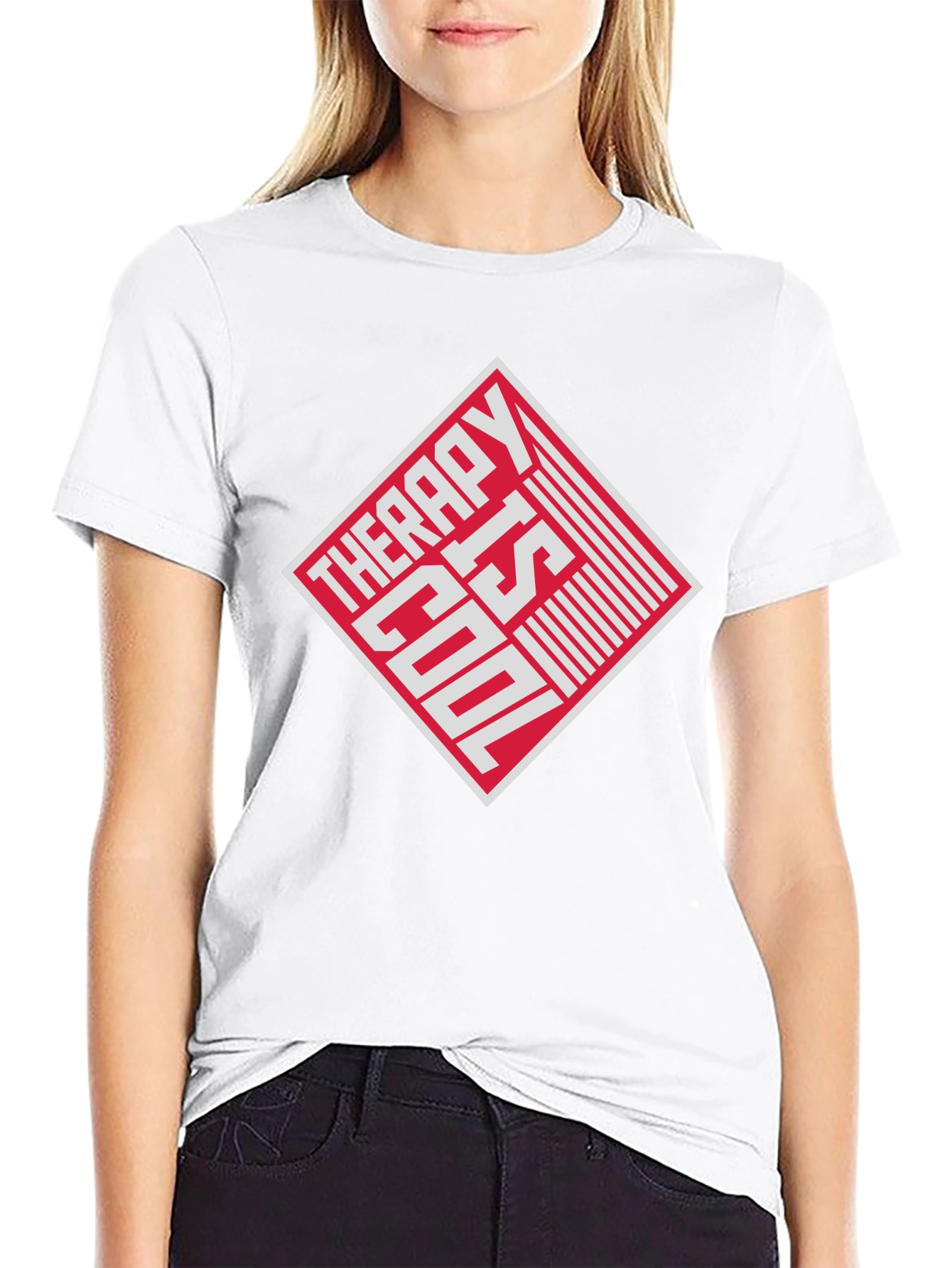 Therapy Is Cool Graphic Tee - Black