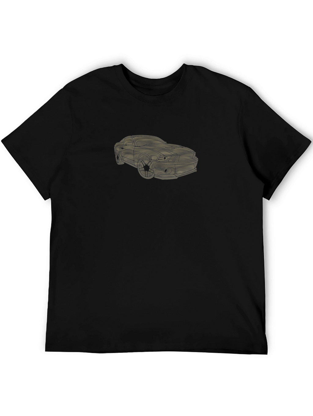 Mens Black Graphic Tee - Car Design