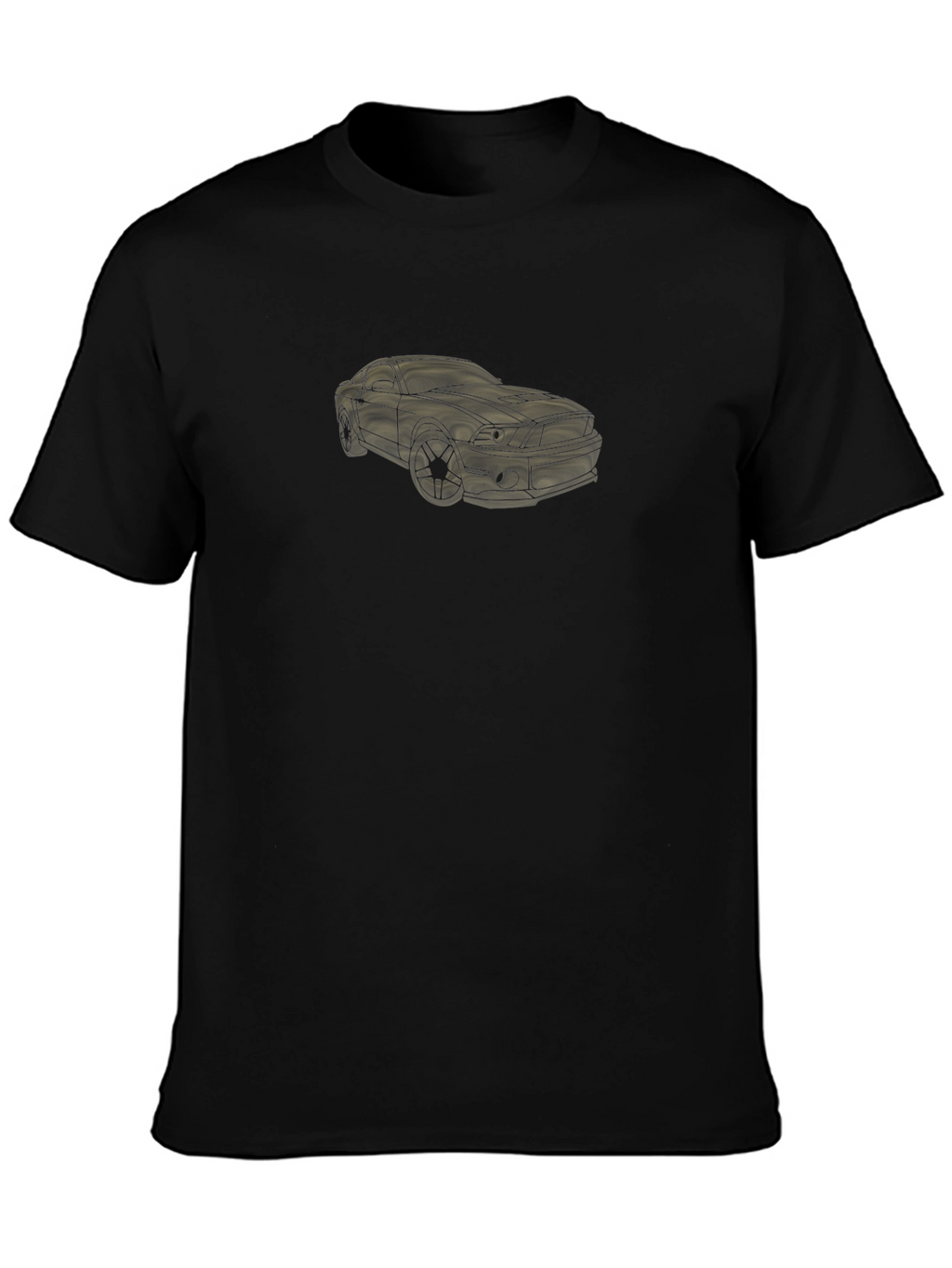 Mens Black Graphic Tee - Car Design