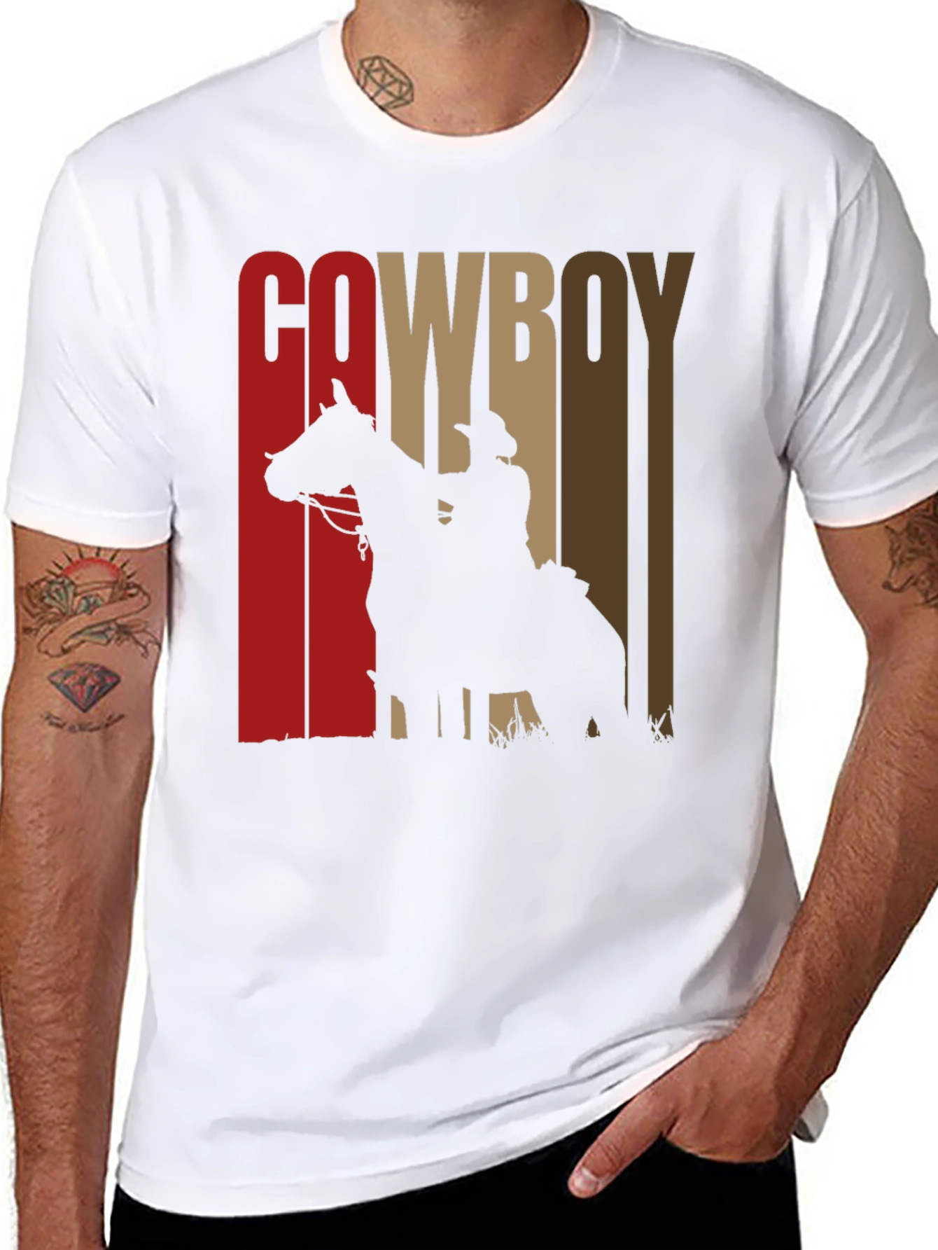 Cowboy Silhouette Graphic Print Tee
