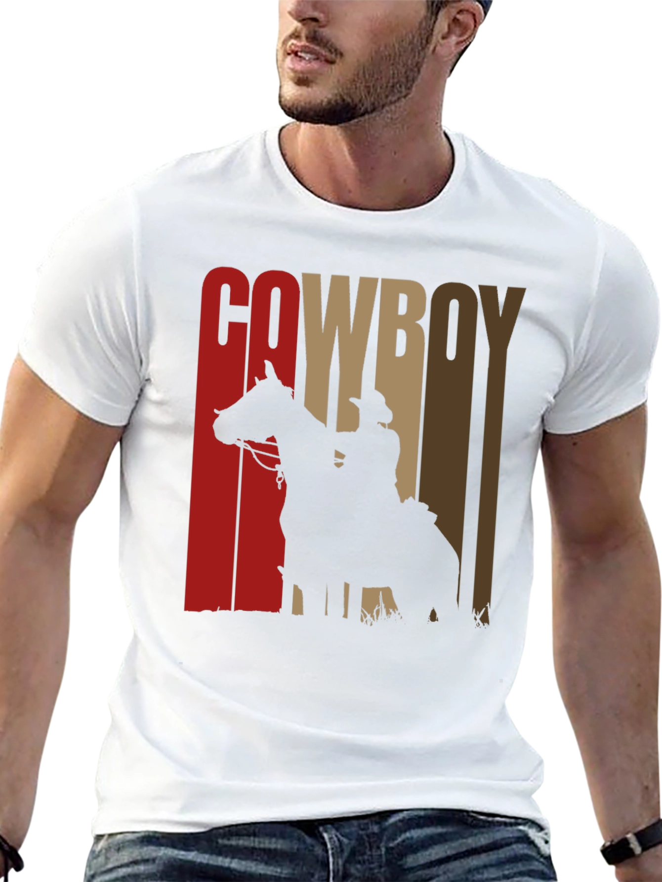 Cowboy Silhouette Graphic Print Tee