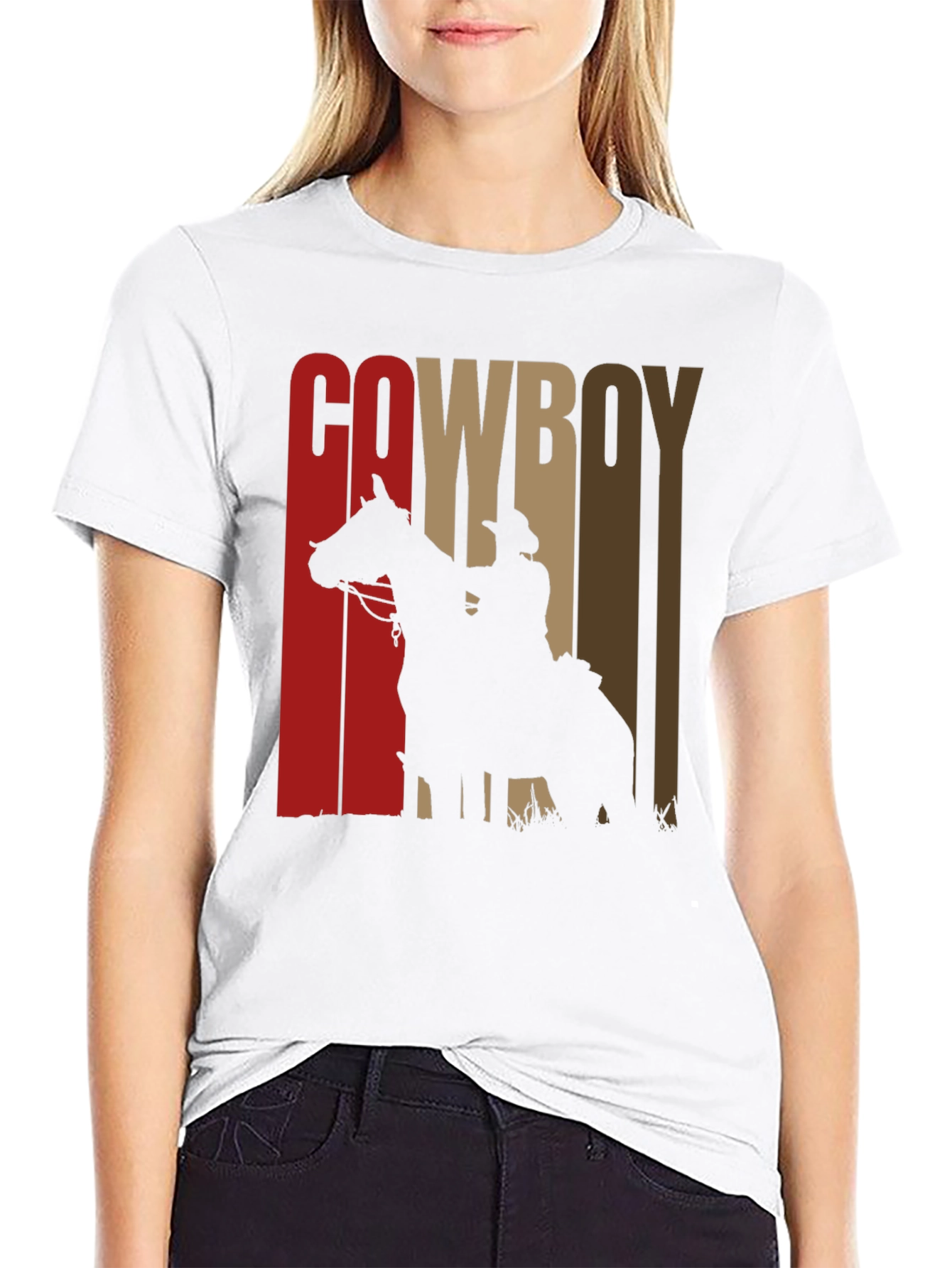 Cowboy Silhouette Graphic Print Tee
