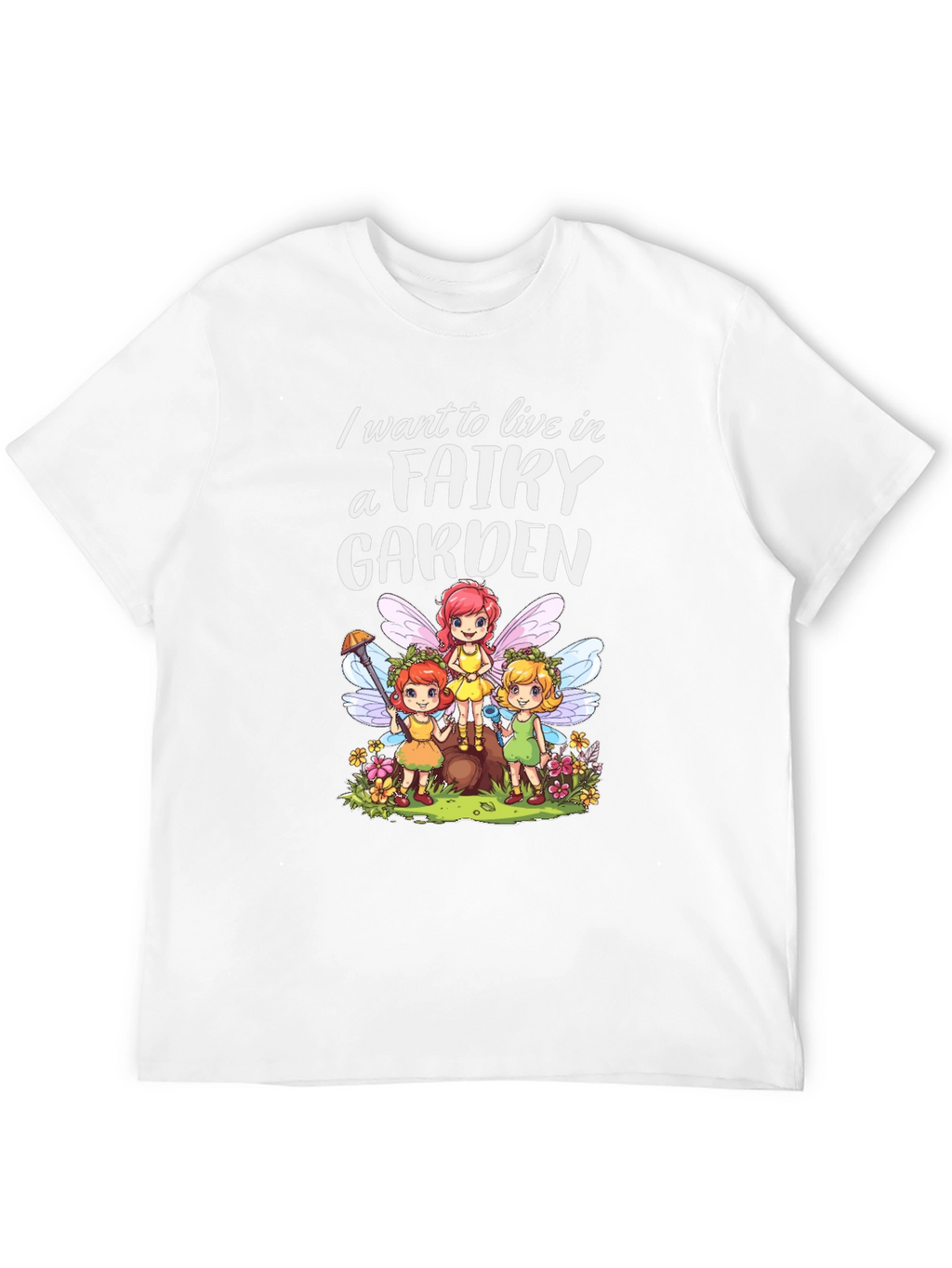 Fairy Garden Graphic Tee - Whimsical Black T-Shirt