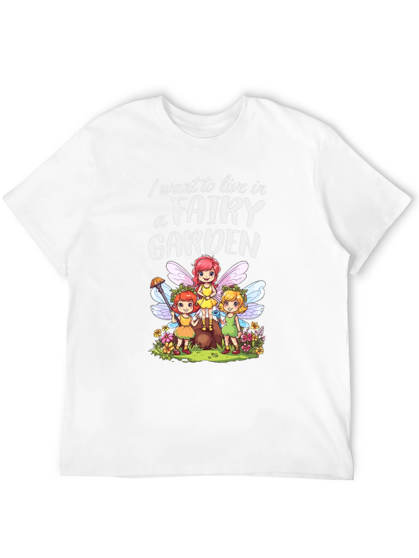 Fairy Garden Graphic Tee - Whimsical Black T-Shirt