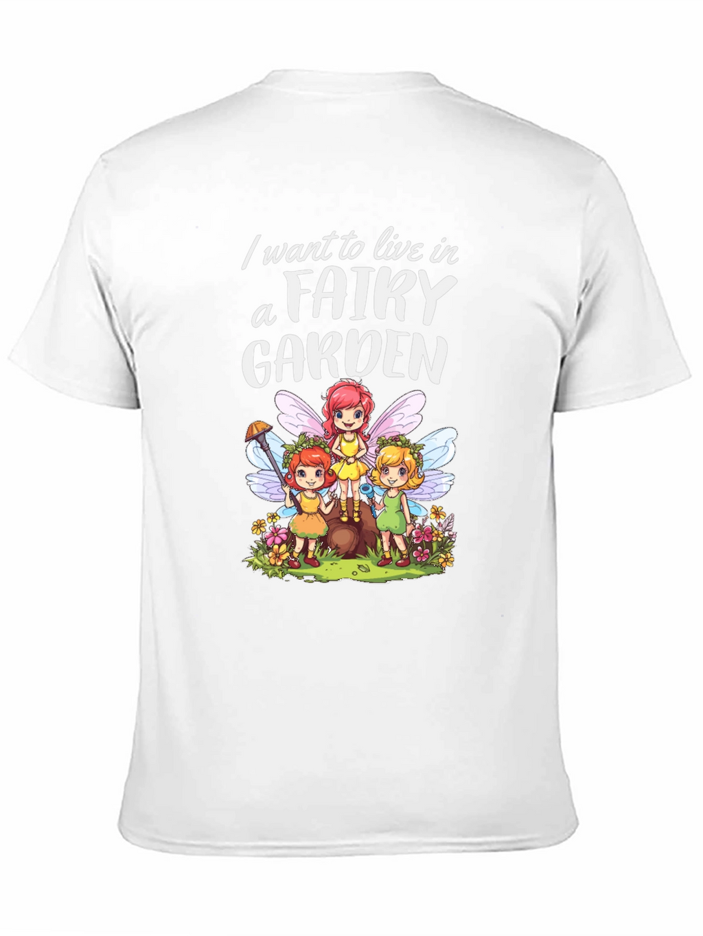 Fairy Garden Graphic Tee - Whimsical Black T-Shirt