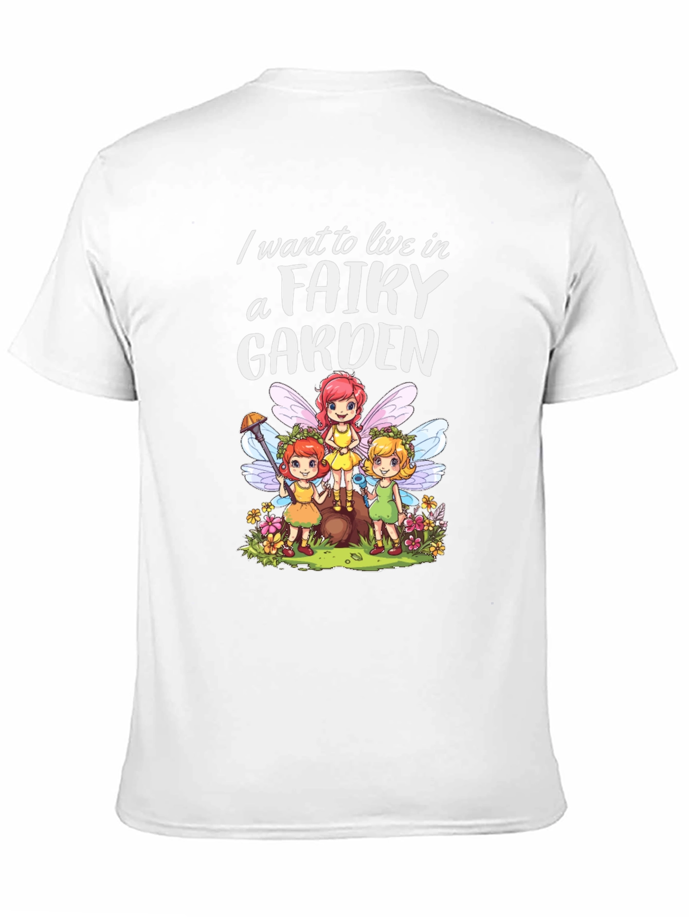 Fairy Garden Graphic Tee - Whimsical Black T-Shirt