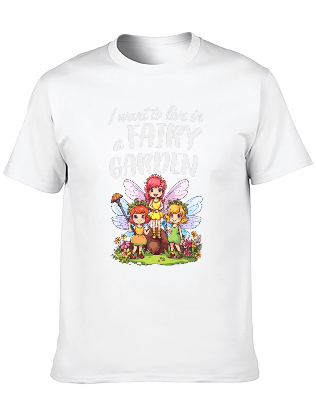 Fairy Garden Graphic Tee - Whimsical Black T-Shirt