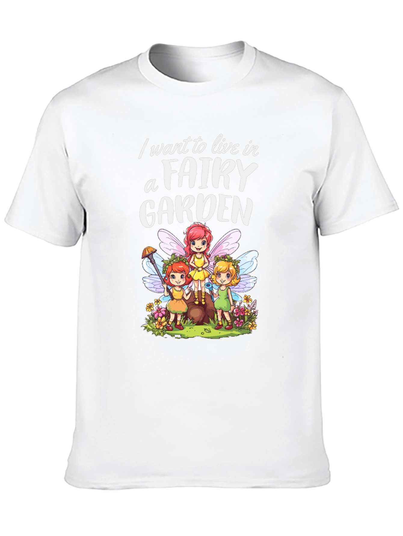 Fairy Garden Graphic Tee - Whimsical Black T-Shirt