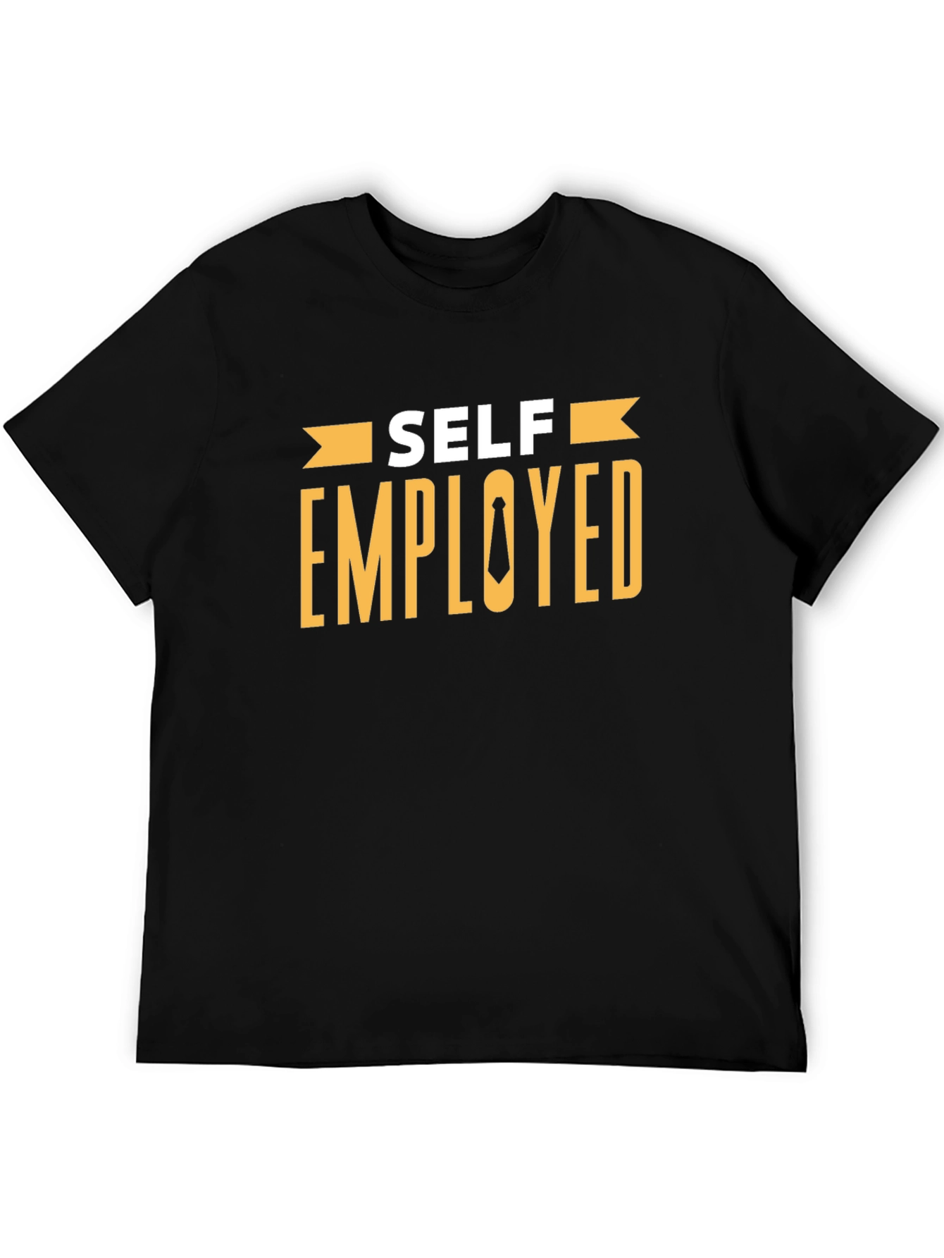 Self Employed T-Shirt - Black Cotton Blend Casual Tee